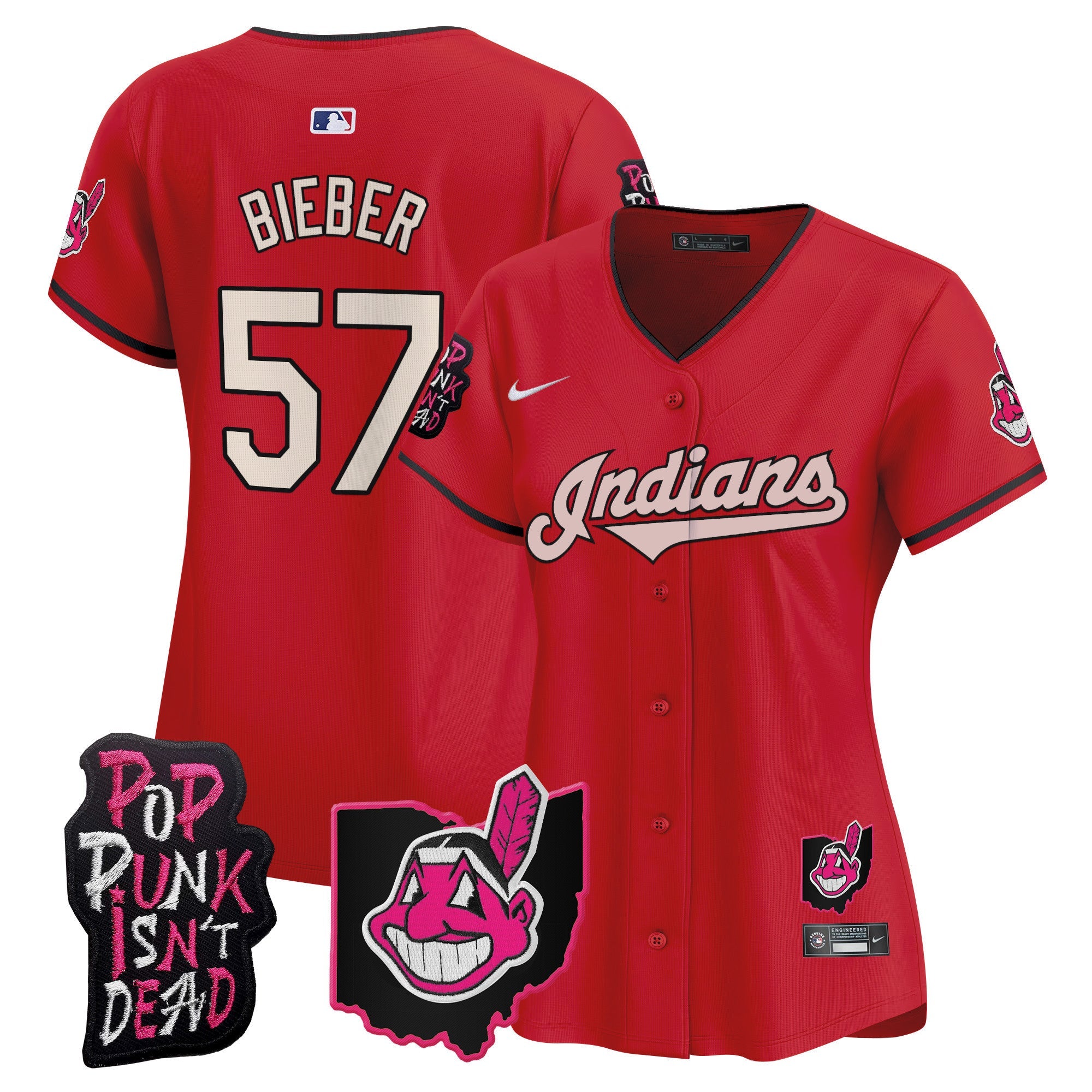 Women’s Cleveland Indians MGK Patch Vapor Premier Limited Jersey