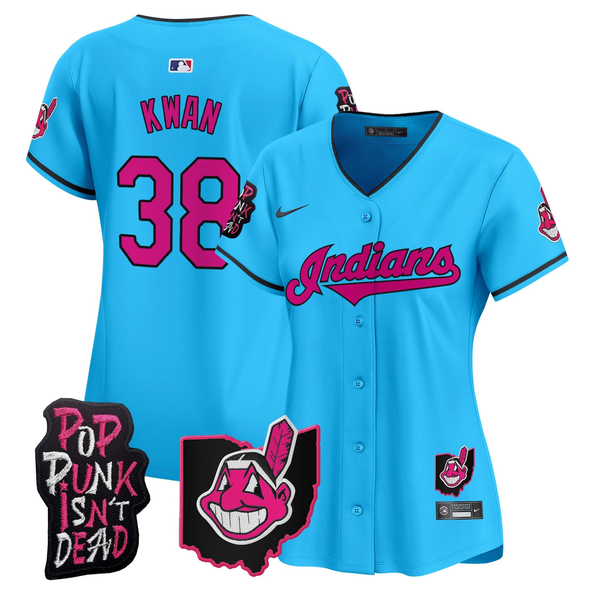 Women’s Cleveland Indians MGK Patch Vapor Premier Limited Jersey