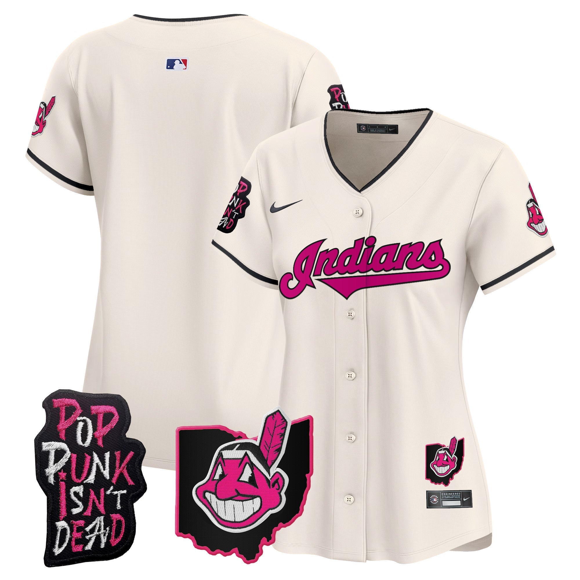 Women’s Cleveland Indians MGK Patch Vapor Premier Limited Jersey