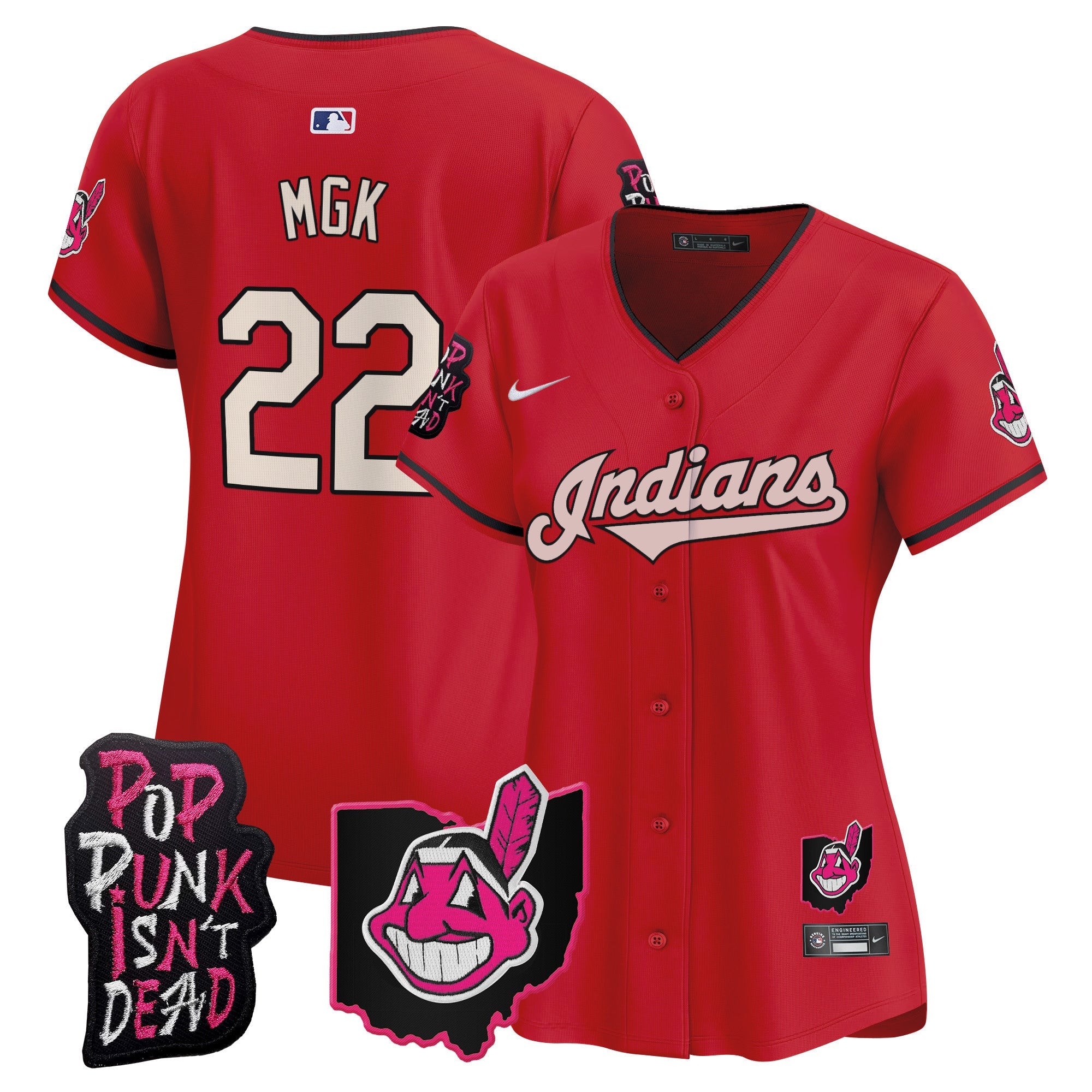 Women’s Cleveland Indians MGK Patch Vapor Premier Limited Jersey