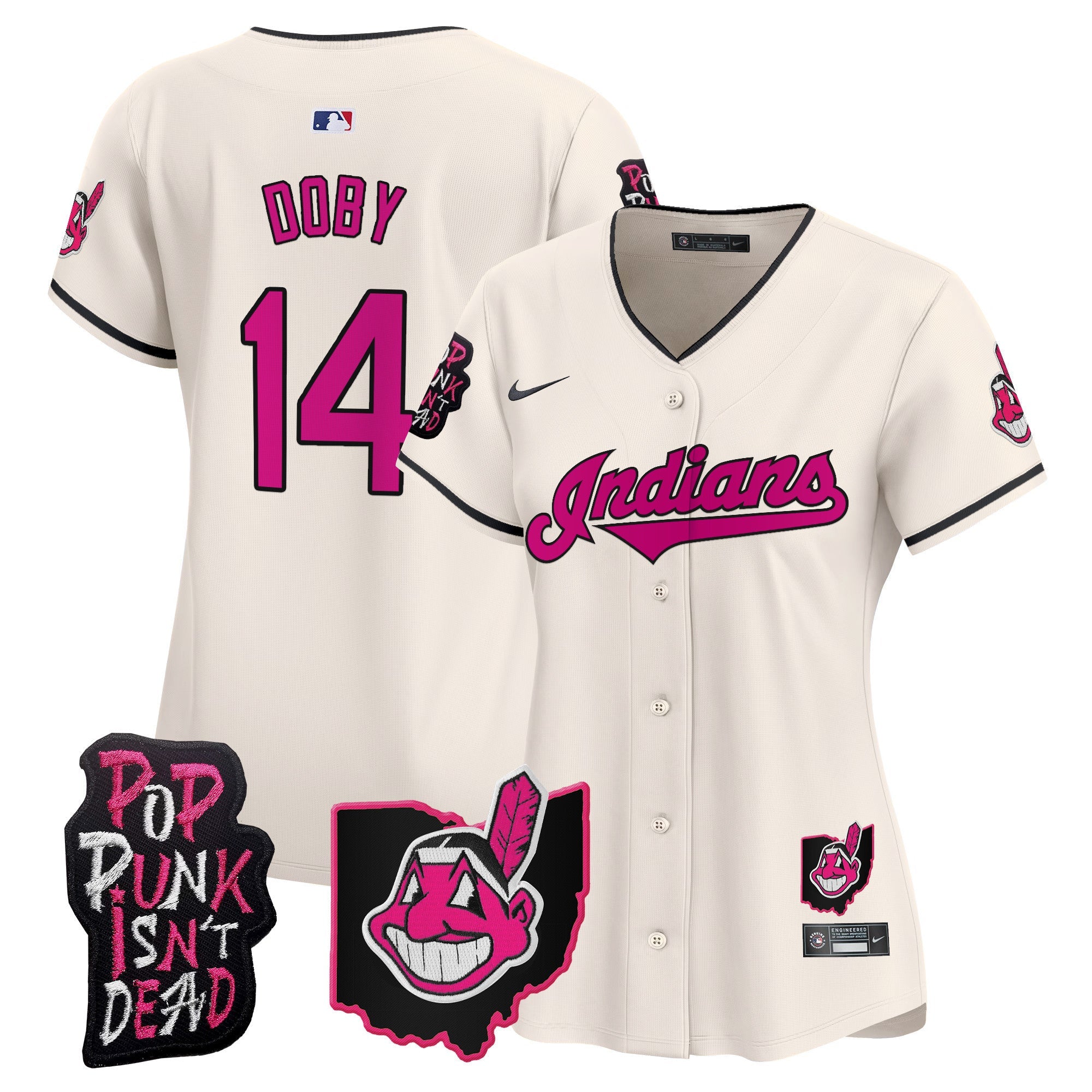 Women’s Cleveland Indians MGK Patch Vapor Premier Limited Jersey