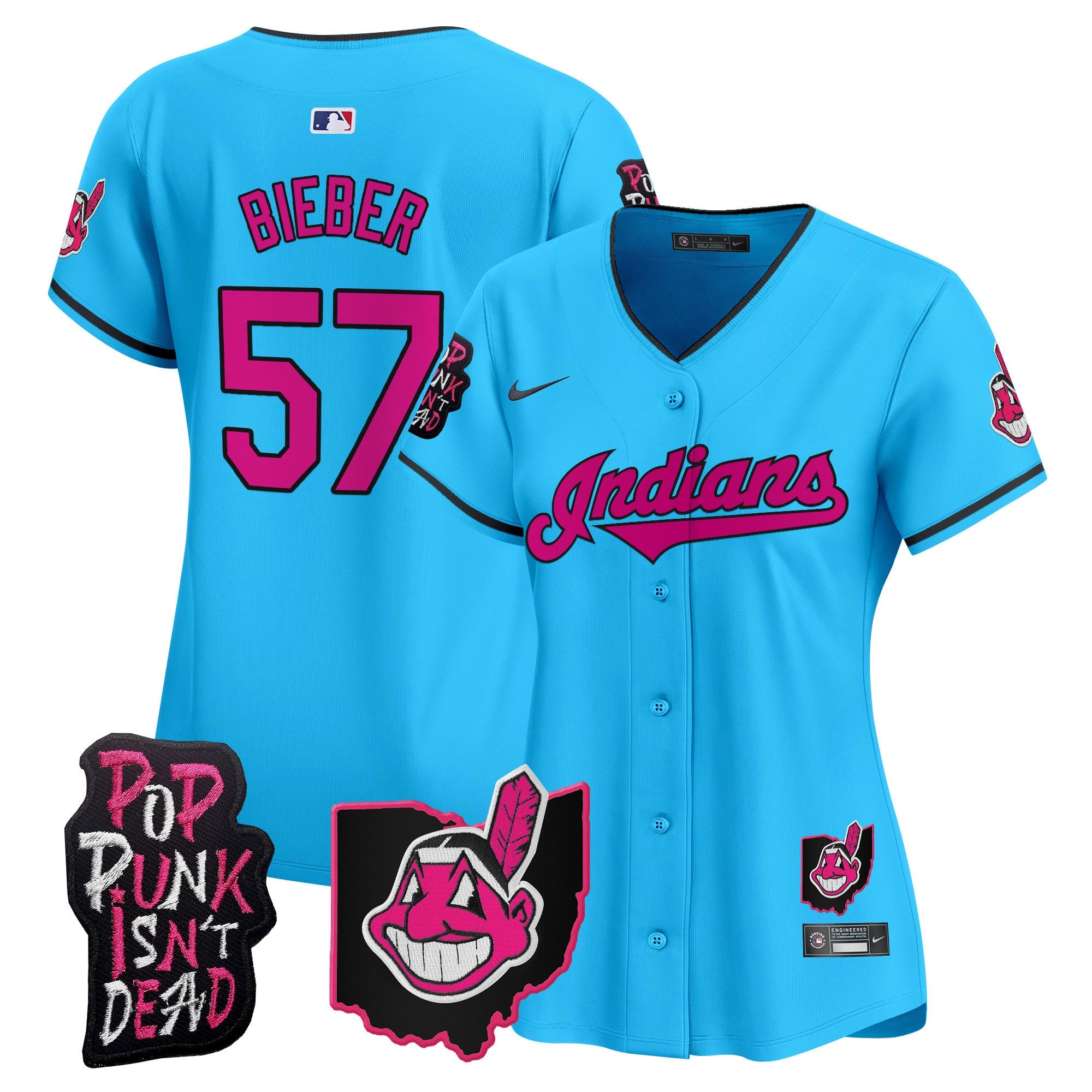 Women’s Cleveland Indians MGK Patch Vapor Premier Limited Jersey