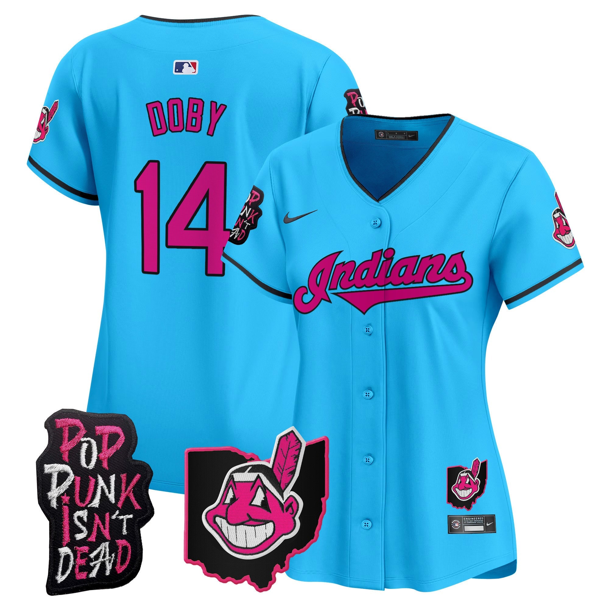 Women’s Cleveland Indians MGK Patch Vapor Premier Limited Jersey