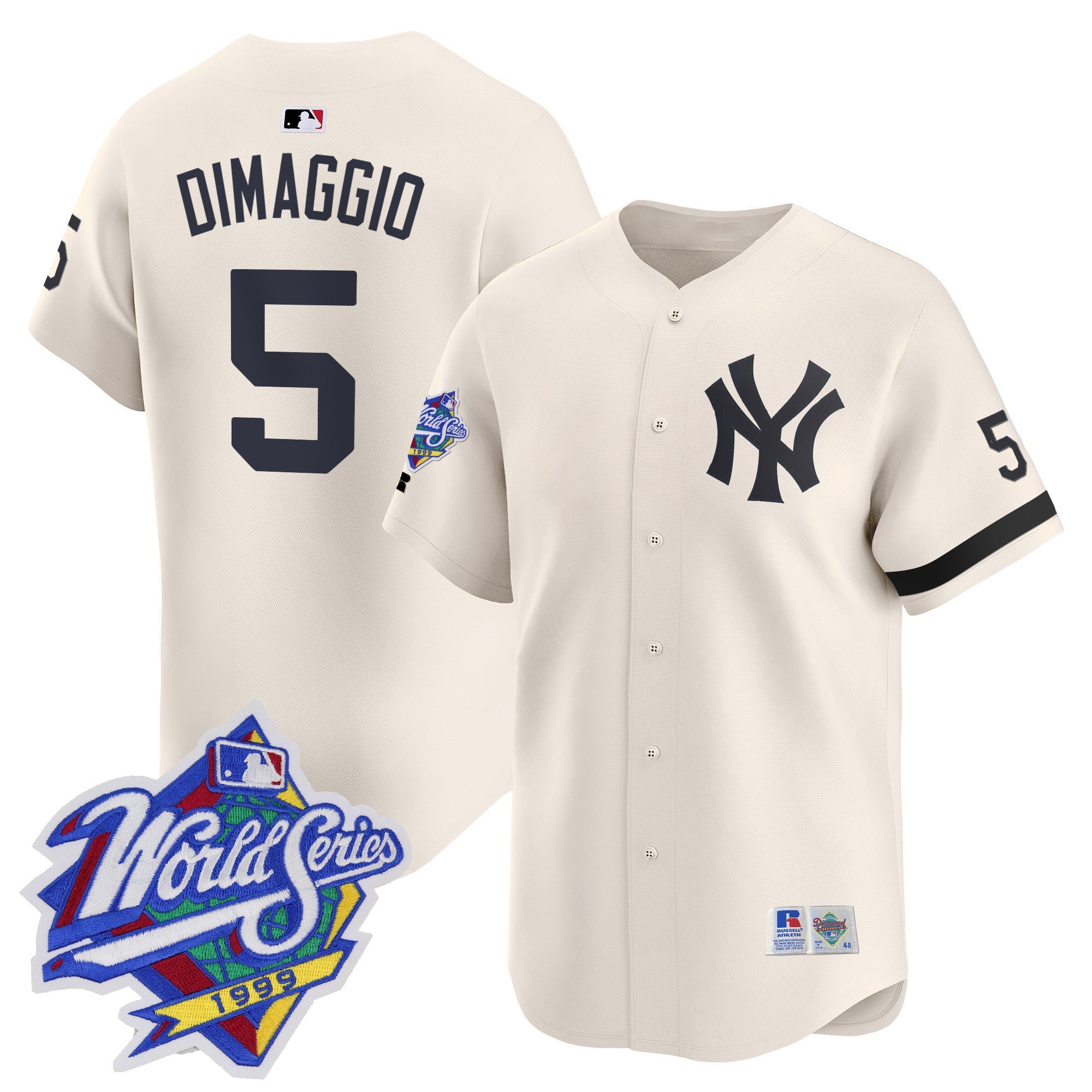 Men’s 1999 Throwback Joe DiMaggio Patch Vapor Premier Limited Jersey
