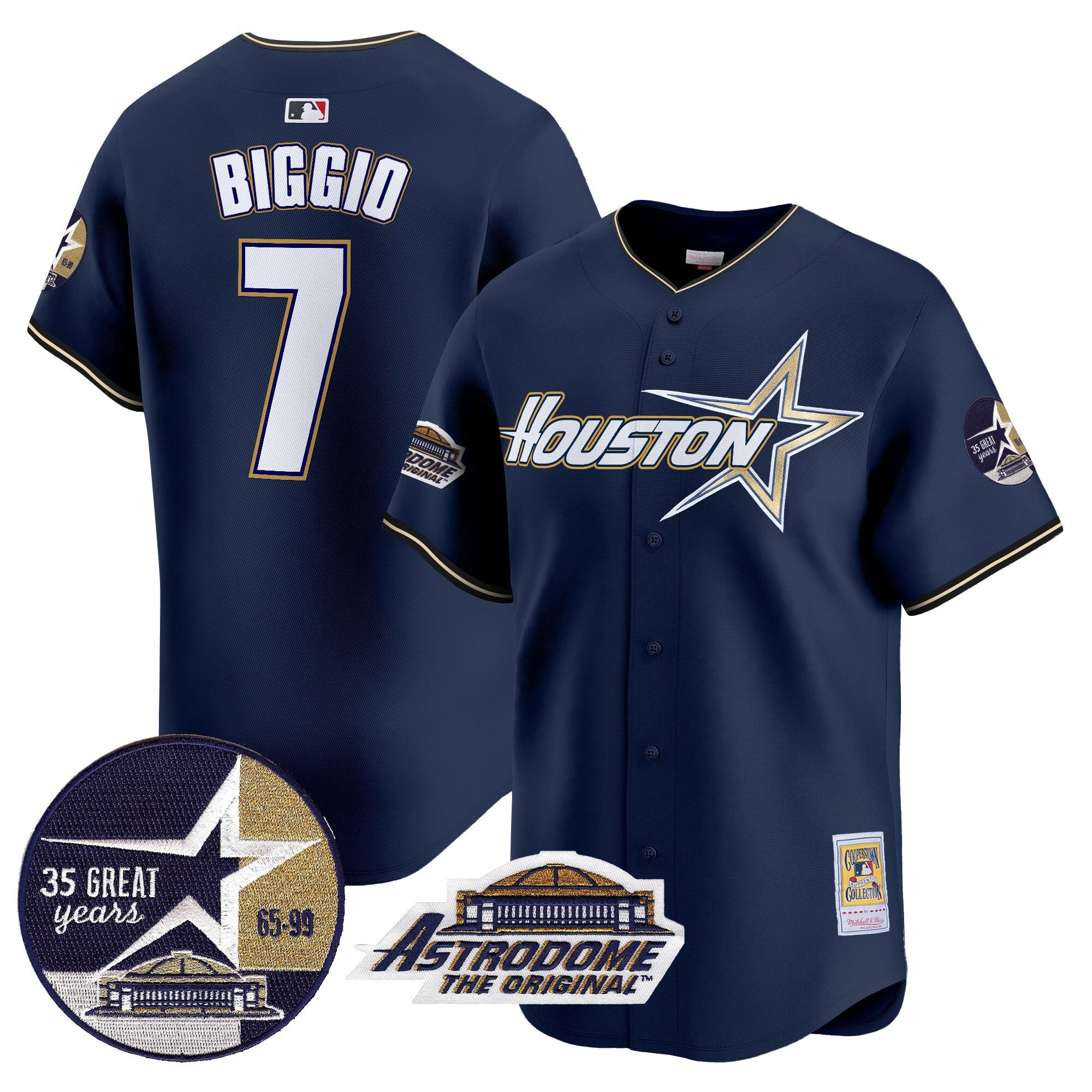 Men’s 1999 Throwback 35th & Astrodome Patch Vapor Premier Limited Jersey V2