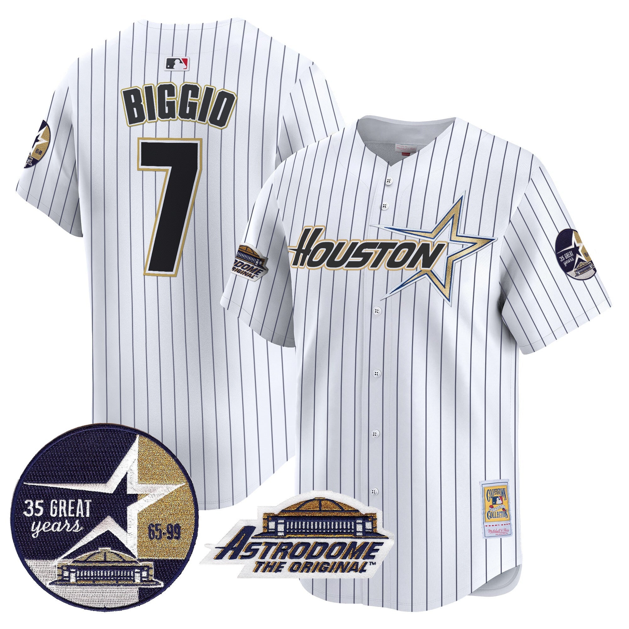 Men’s 1999 Throwback 35th & Astrodome Patch Vapor Premier Limited Jersey V2