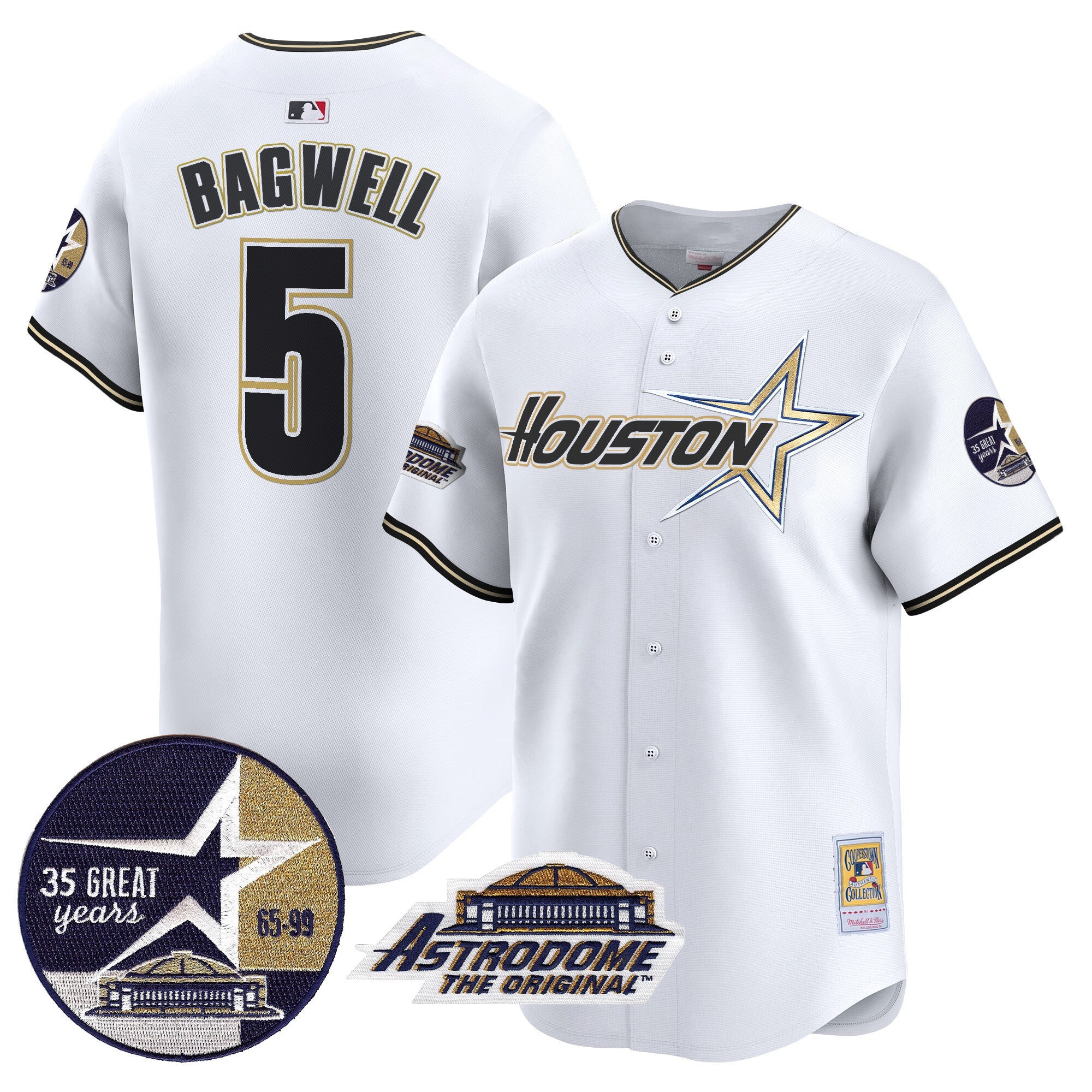 Men’s 1999 Throwback 35th & Astrodome Patch Vapor Premier Limited Jersey V2