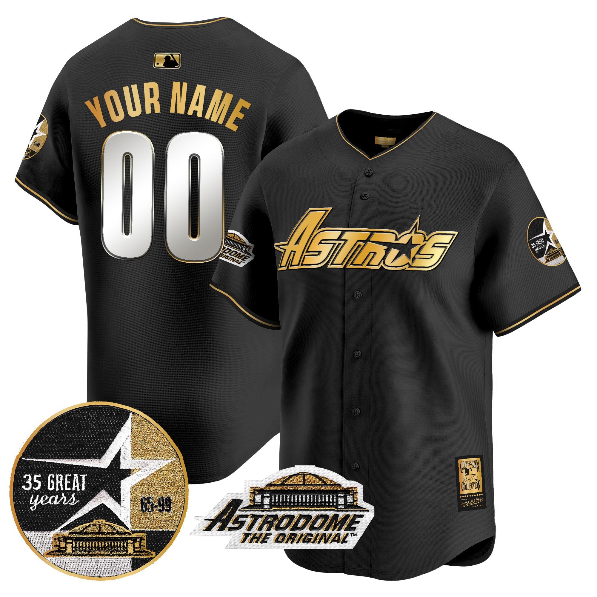 1999 Throwback 35th & Astrodome Patch Vapor Premier Limited Custom Jersey V3
