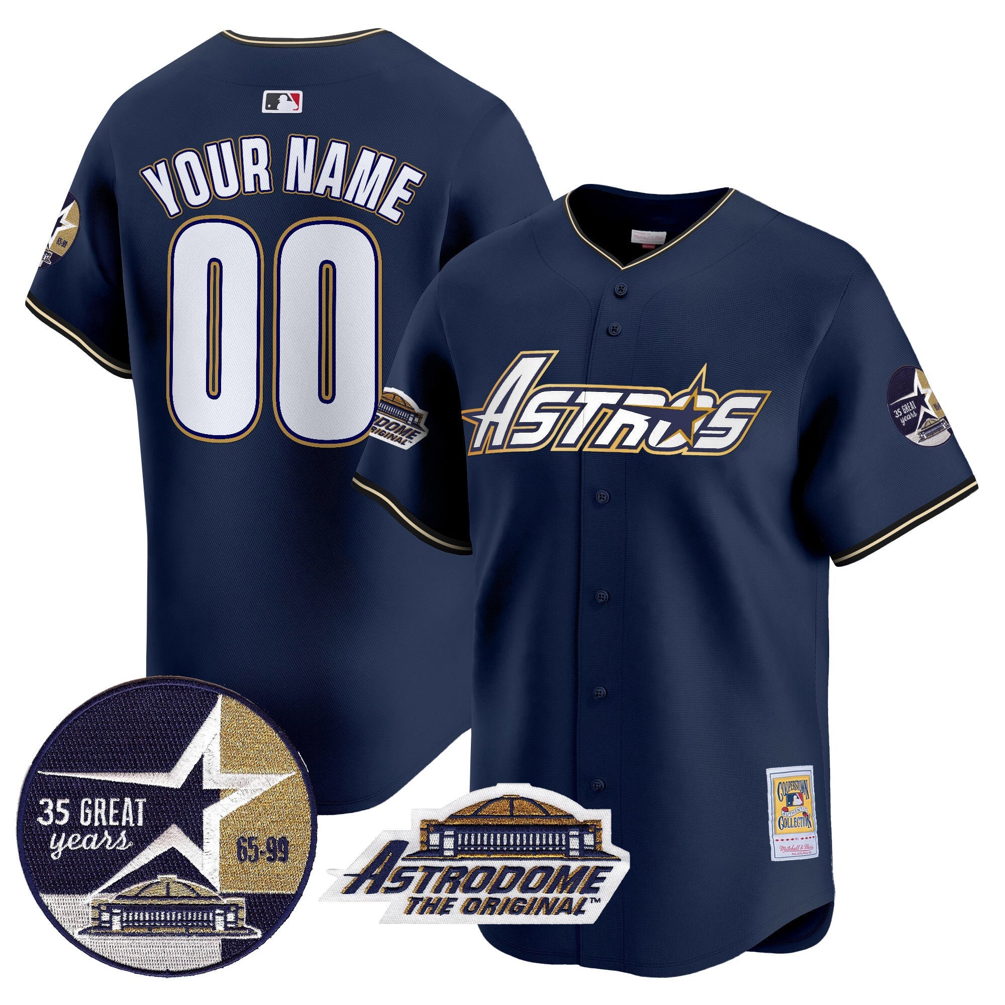 1999 Throwback 35th & Astrodome Patch Vapor Premier Limited Custom Jersey V3