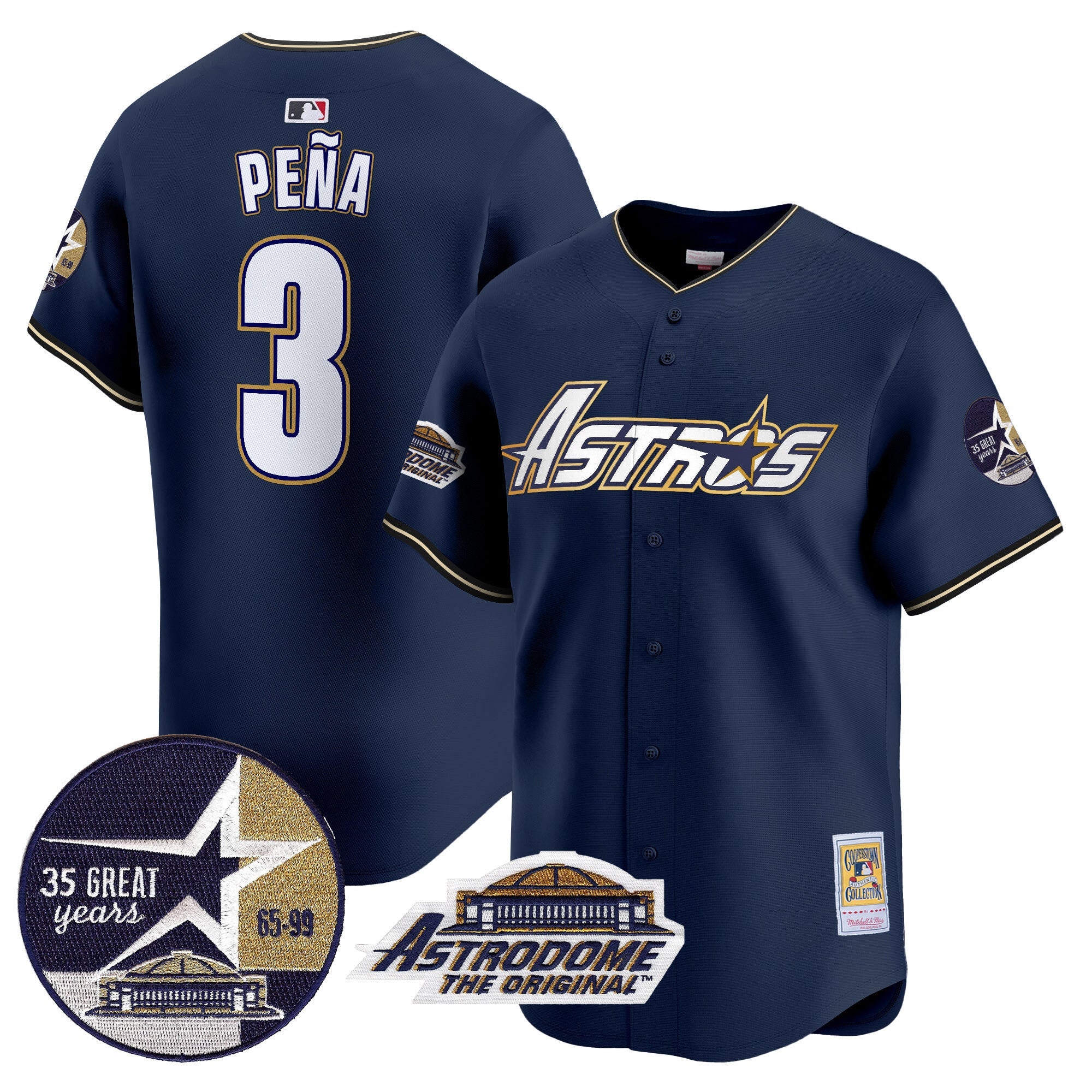 Men’s 1999 Throwback 35th & Astrodome Patch Vapor Premier Limited Jersey V3