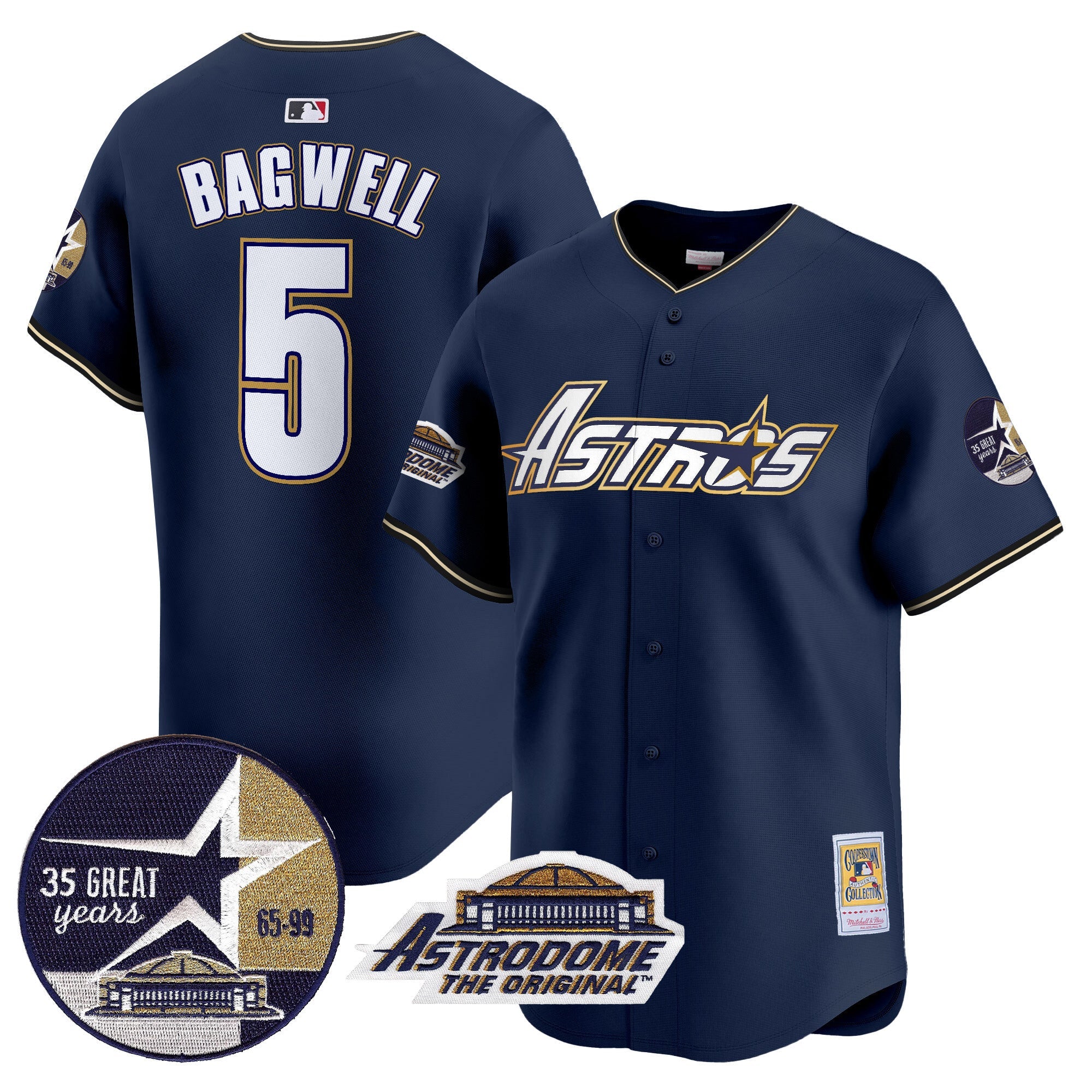 Men’s 1999 Throwback 35th & Astrodome Patch Vapor Premier Limited Jersey V3