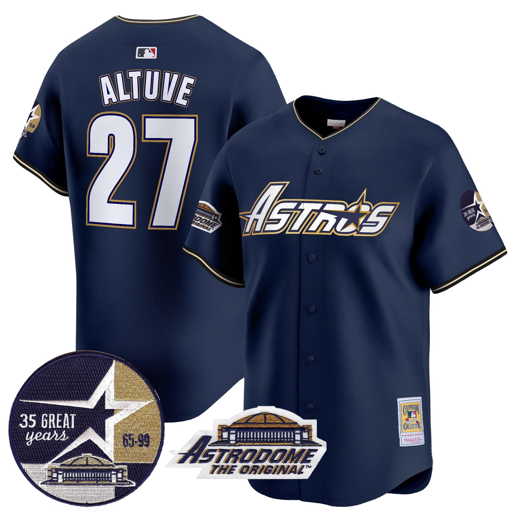 Men’s 1999 Throwback 35th & Astrodome Patch Vapor Premier Limited Jersey V3