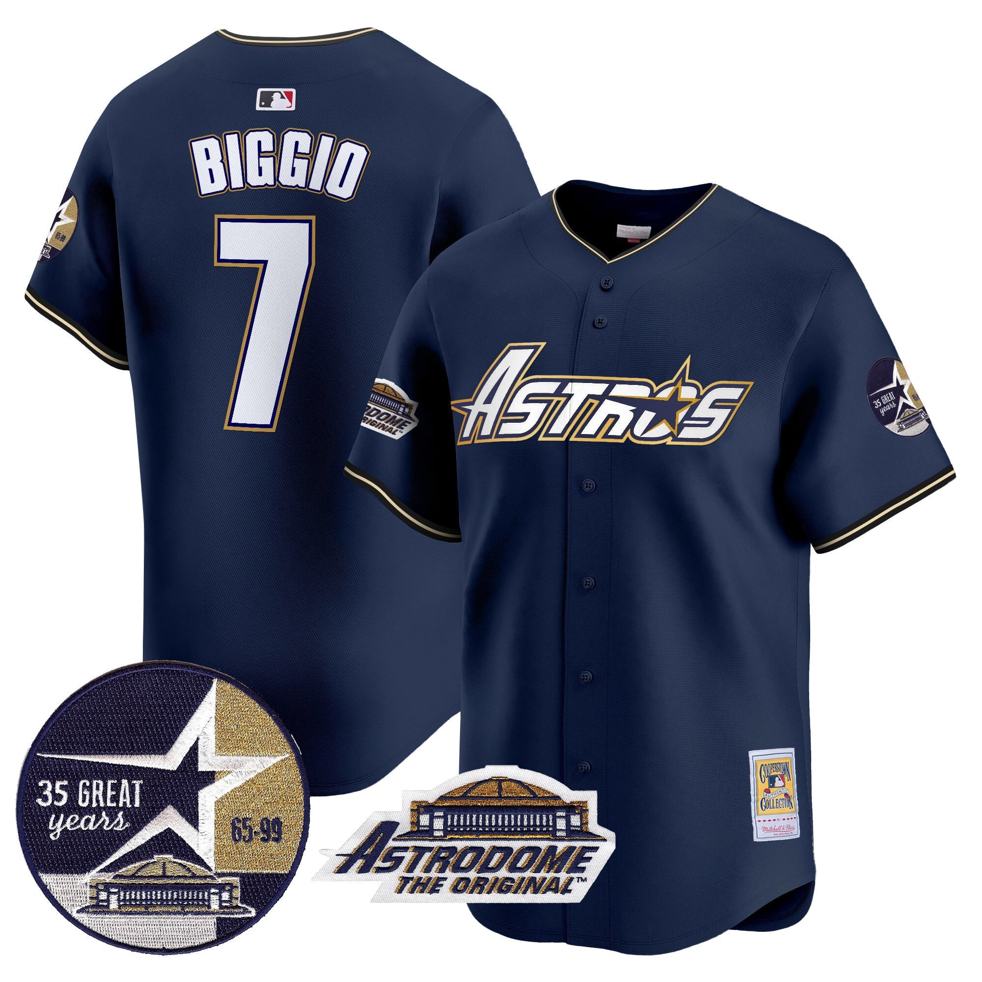 Men’s 1999 Throwback 35th & Astrodome Patch Vapor Premier Limited Jersey V3