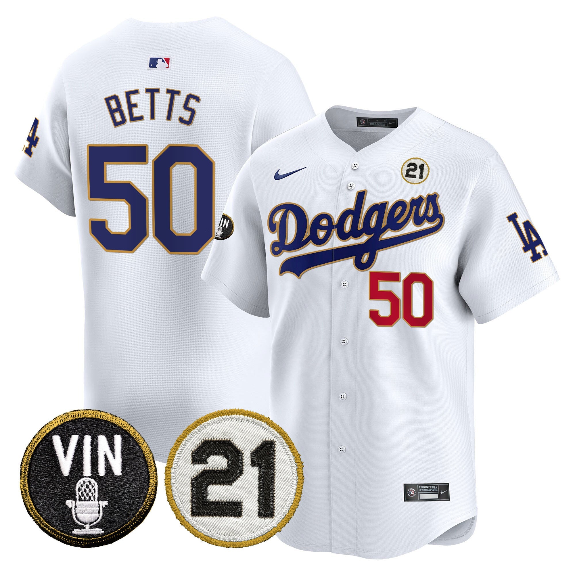 Men’s Vin & Roberto Patch Gold Trim Vapor Premier Limited Jersey