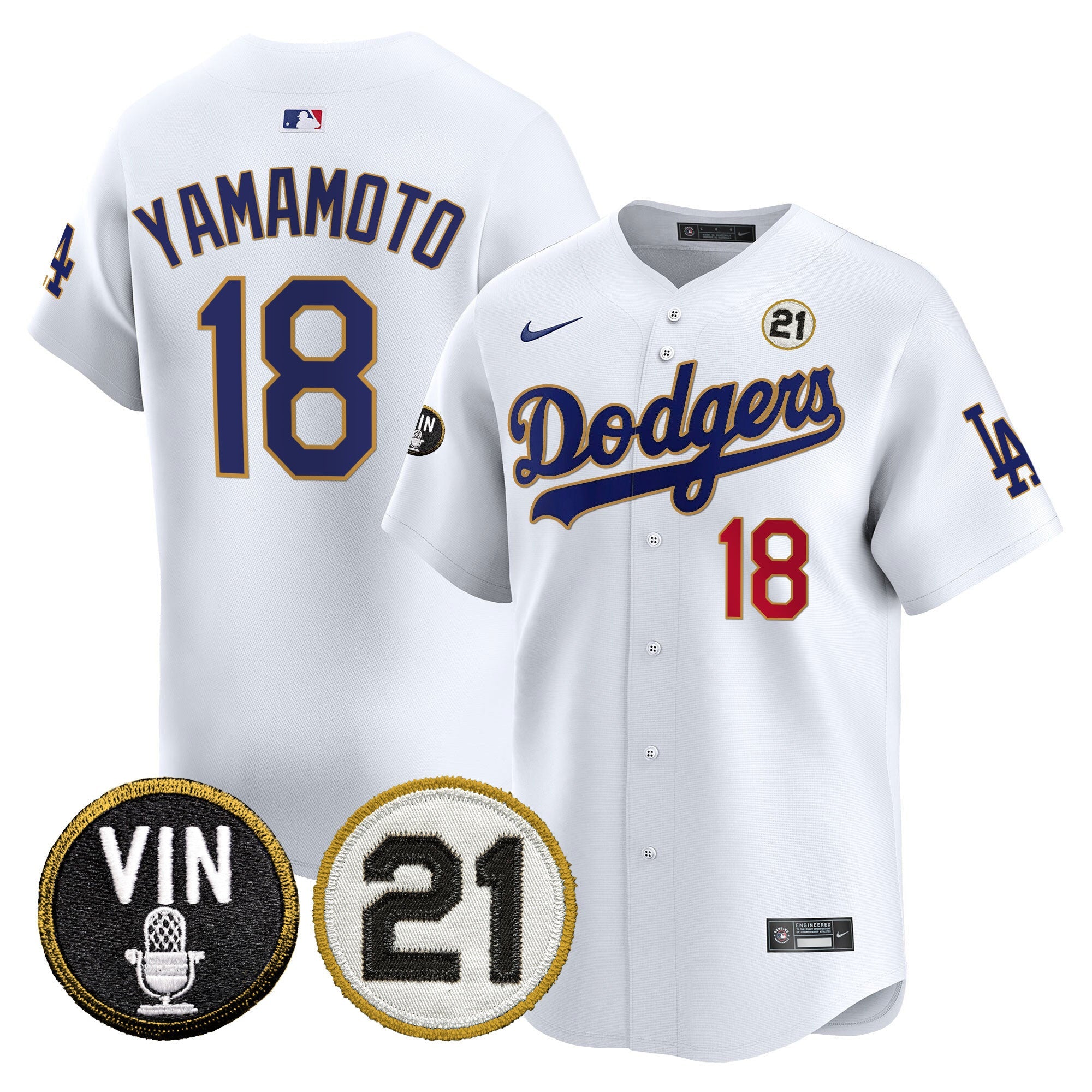 Men’s Vin & Roberto Patch Gold Trim Vapor Premier Limited Jersey