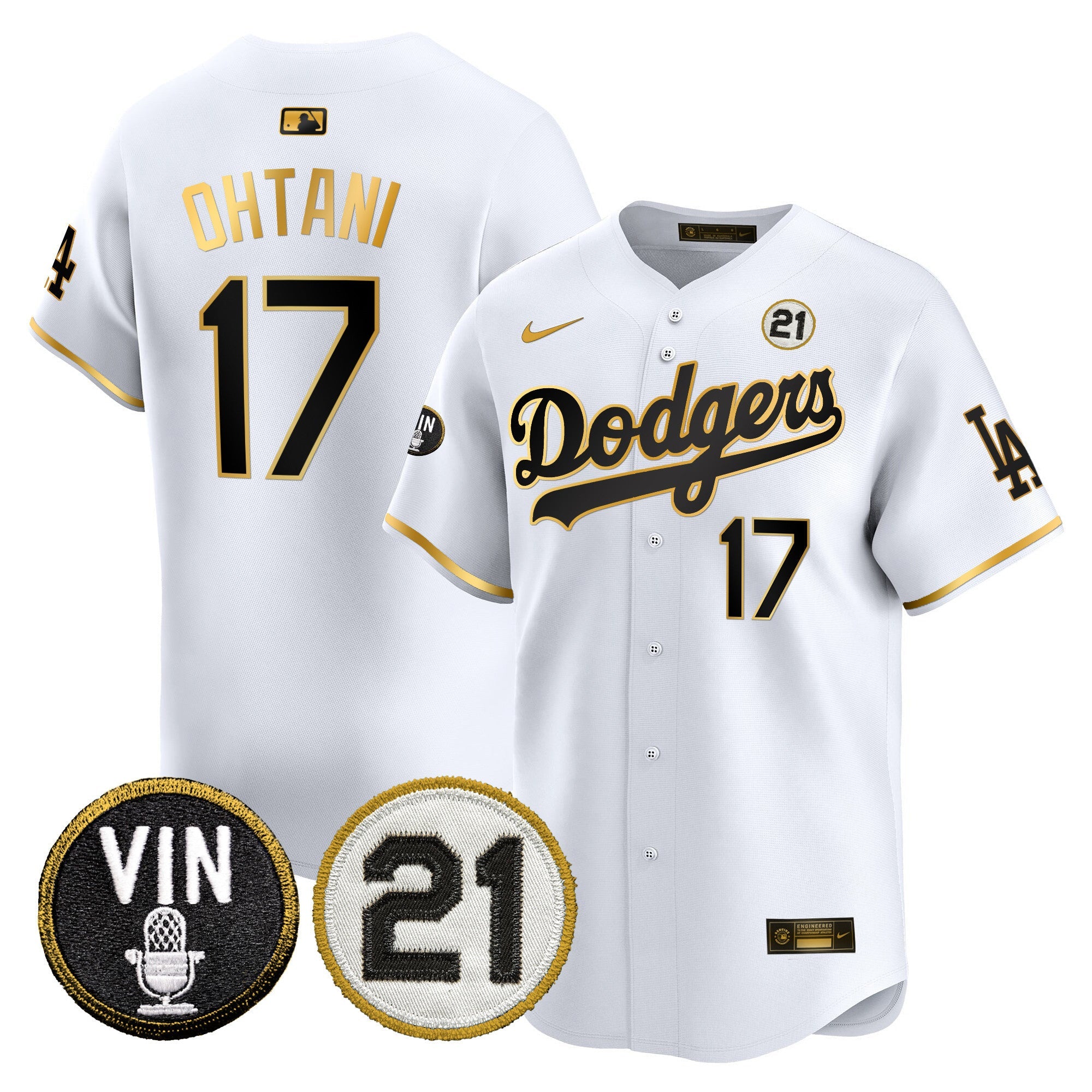 Men’s Vin & Roberto Patch Gold Trim Vapor Premier Limited Jersey