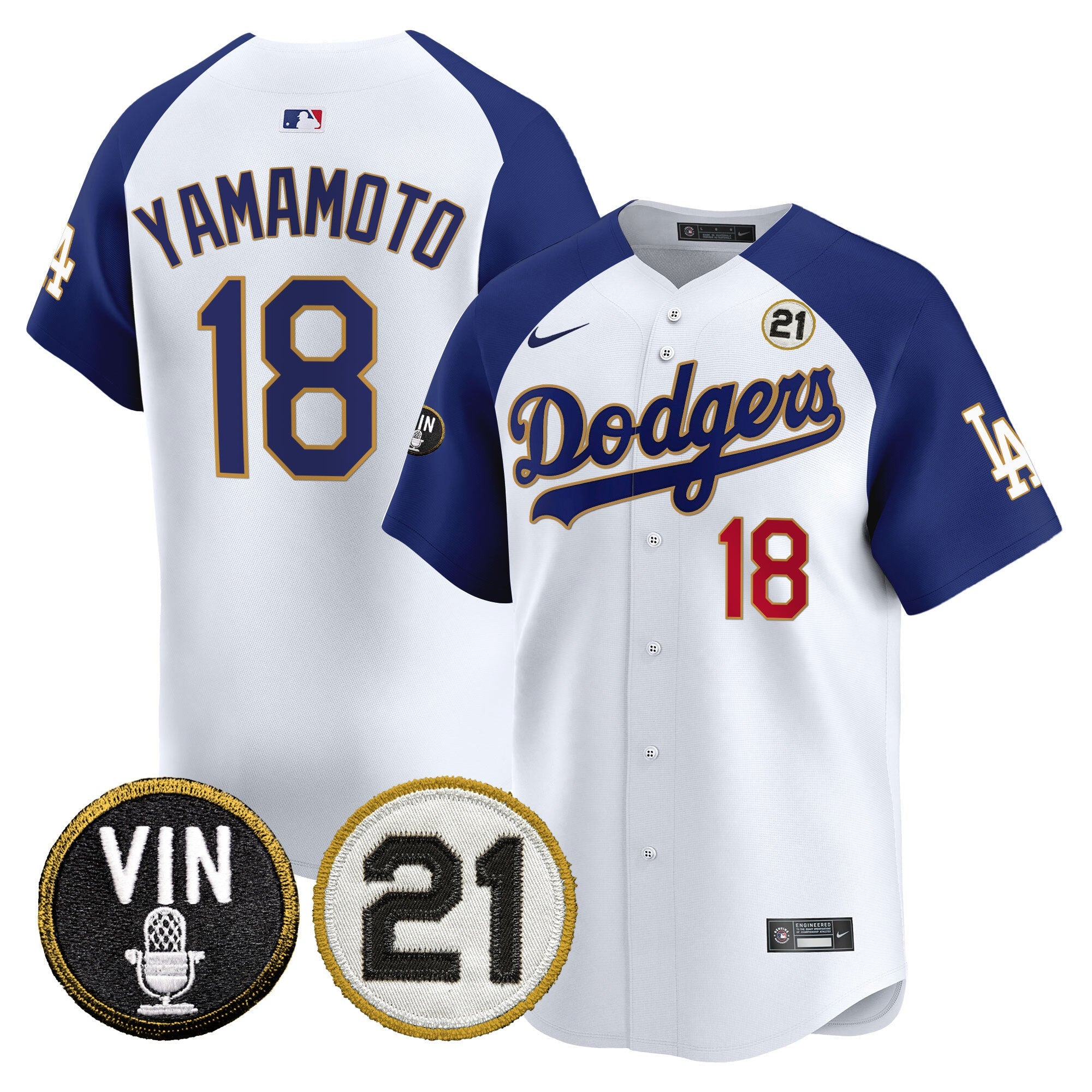 Men’s Vin & Roberto Patch Gold Trim Vapor Premier Limited Jersey