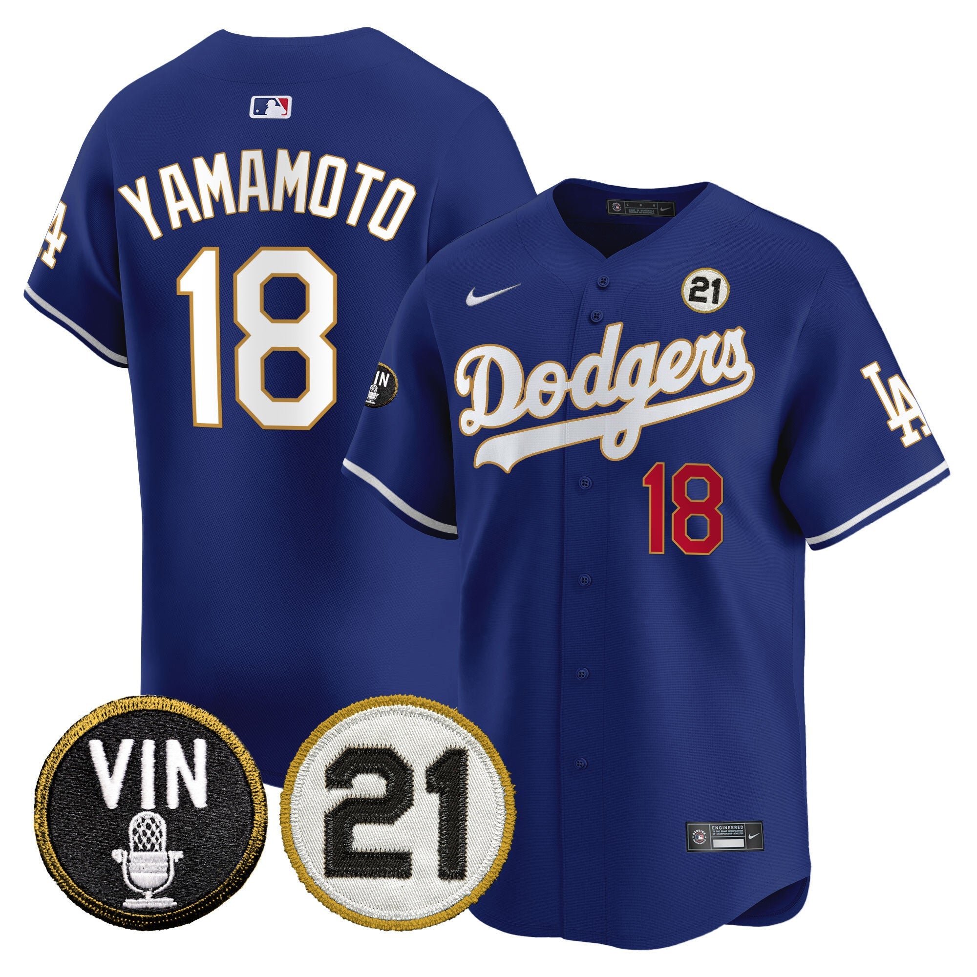 Men’s Vin & Roberto Patch Gold Trim Vapor Premier Limited Jersey