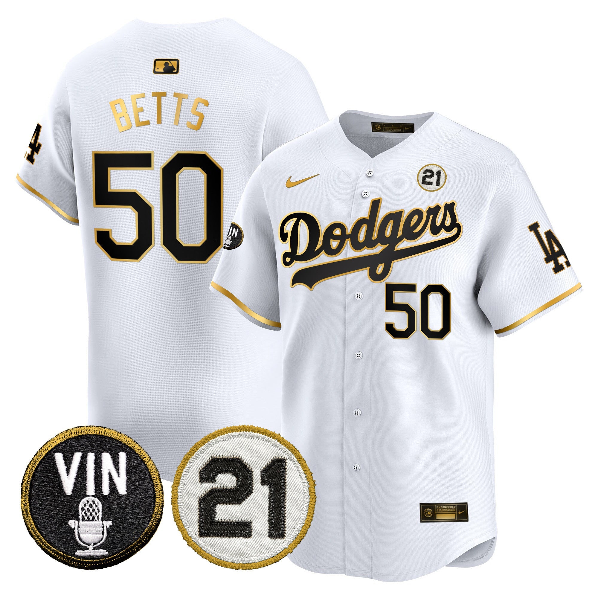 Men’s Vin & Roberto Patch Gold Trim Vapor Premier Limited Jersey