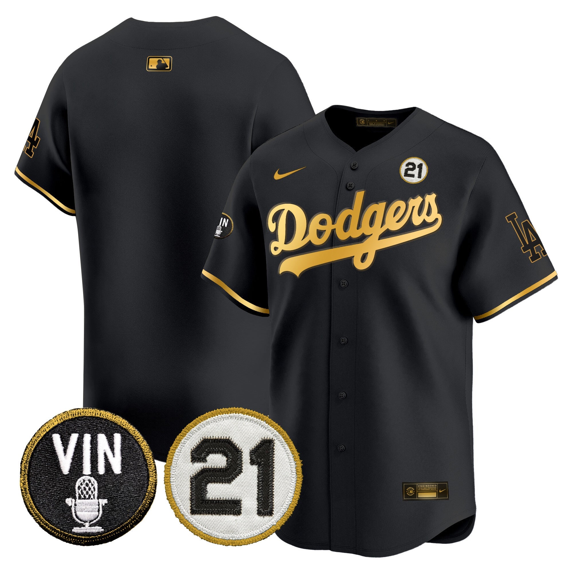 Men’s Vin & Roberto Patch Gold Trim Vapor Premier Limited Jersey