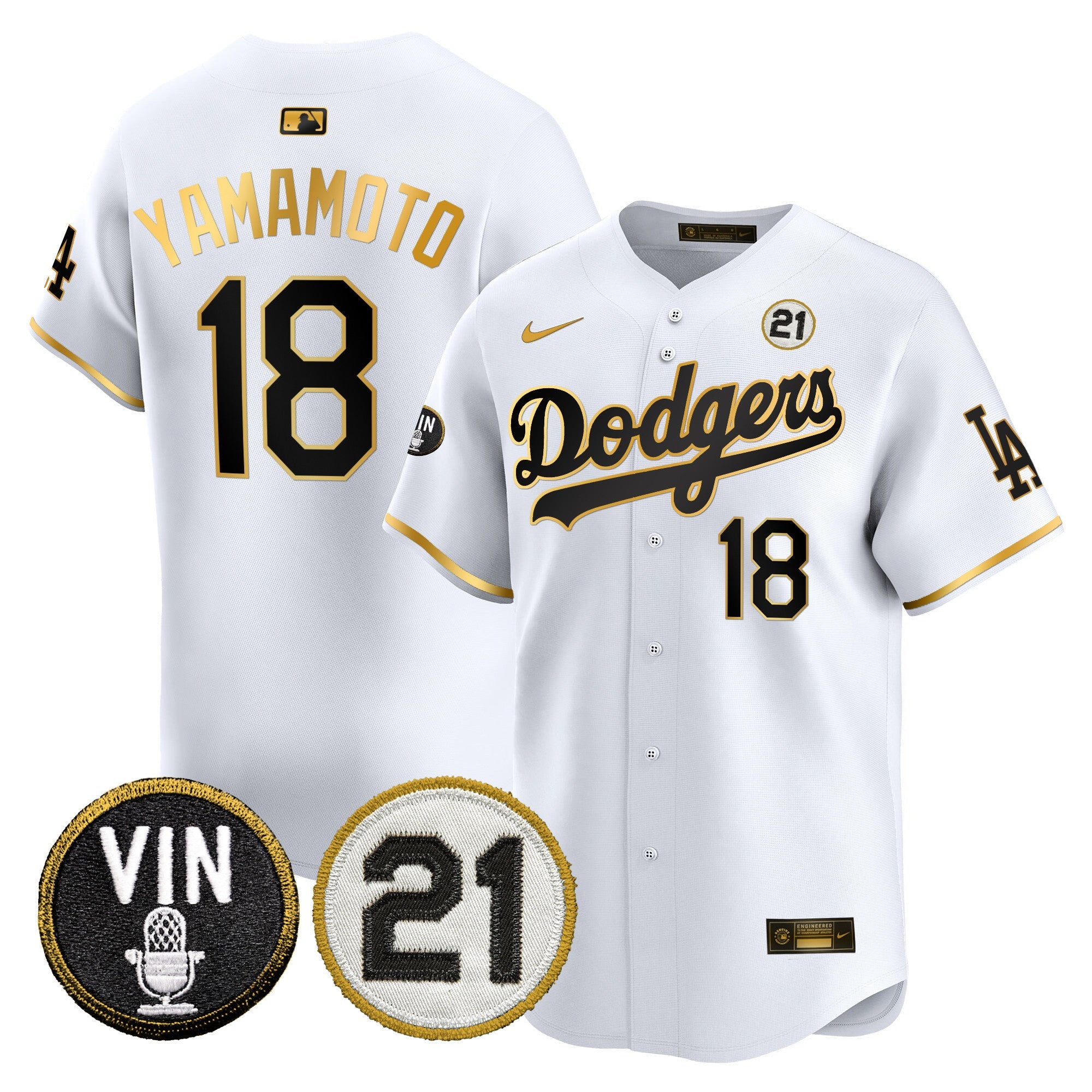 Men’s Vin & Roberto Patch Gold Trim Vapor Premier Limited Jersey