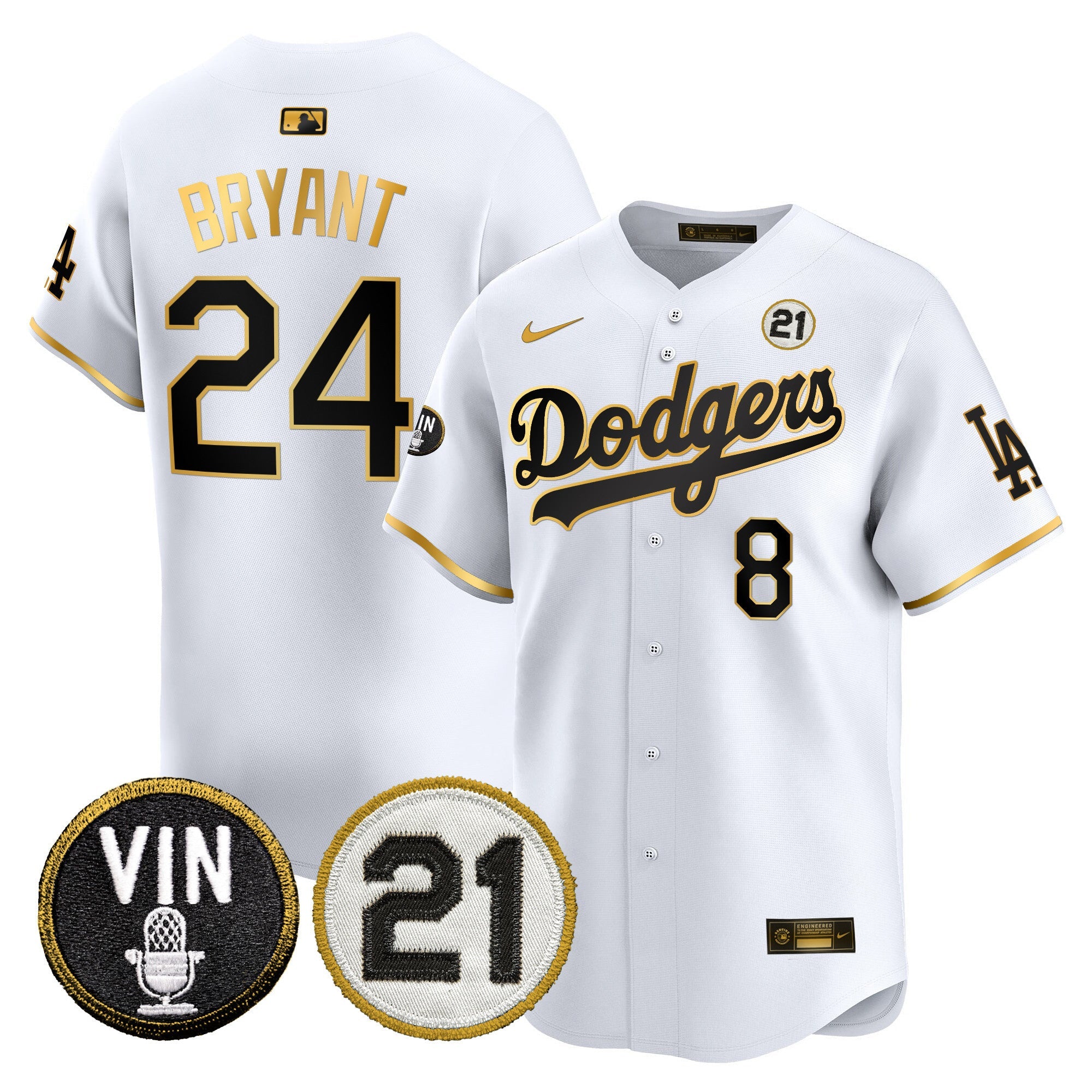 Men’s Vin & Roberto Patch Gold Trim Vapor Premier Limited Jersey