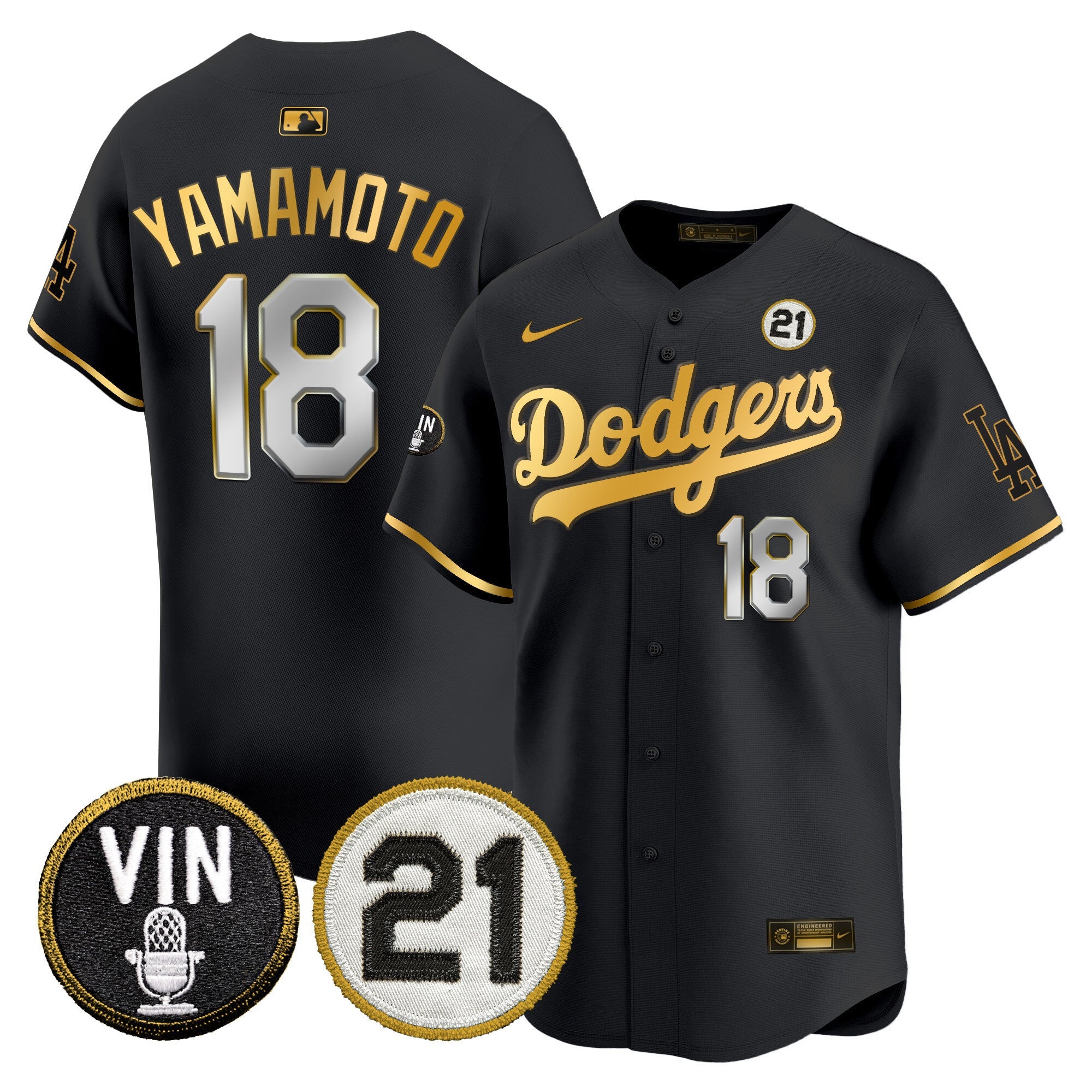 Men’s Vin & Roberto Patch Gold Trim Vapor Premier Limited Jersey