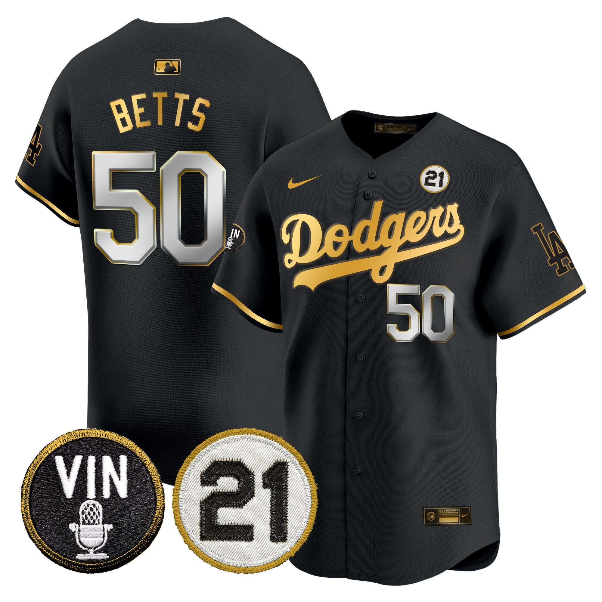 Men’s Vin & Roberto Patch Gold Trim Vapor Premier Limited Jersey