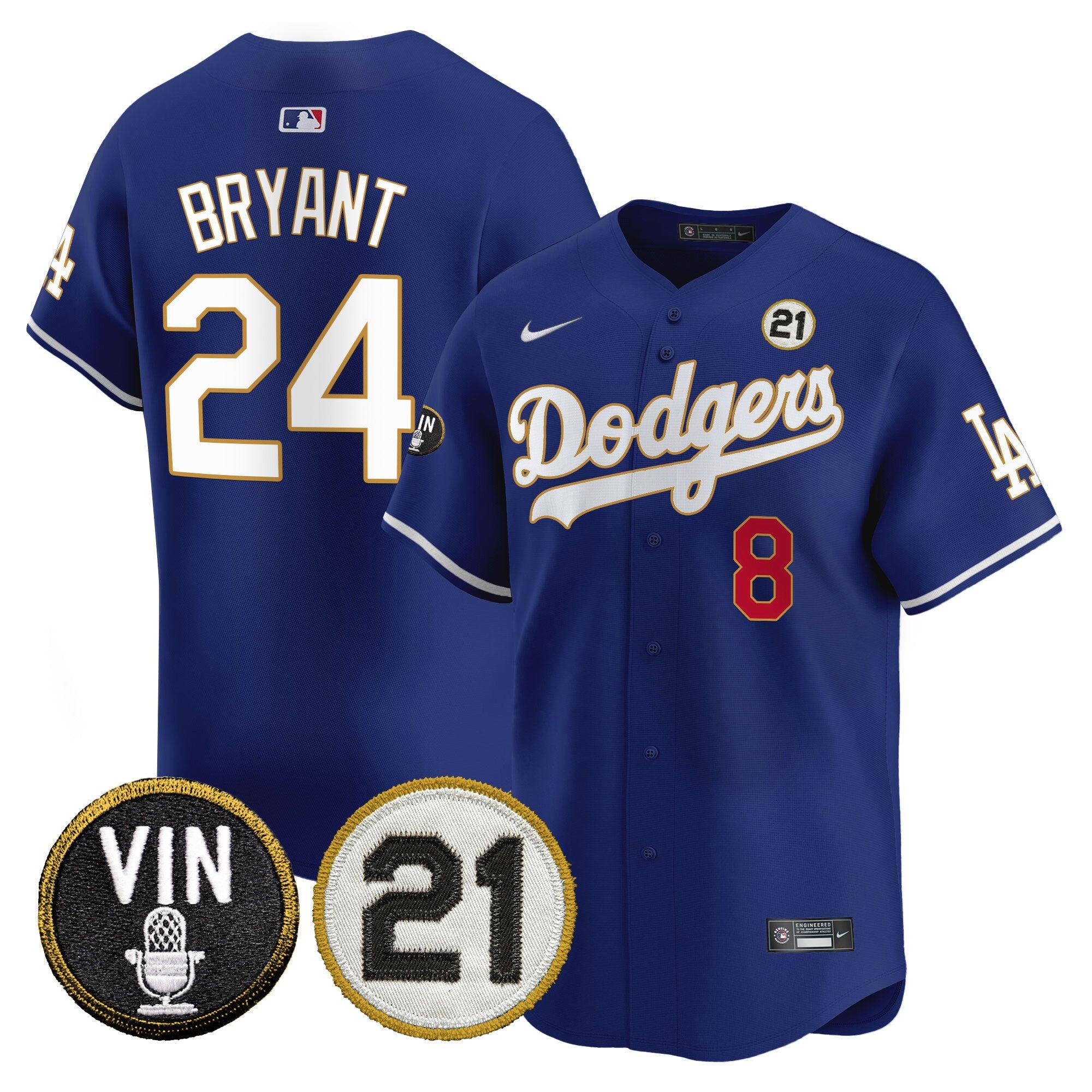 Men’s Vin & Roberto Patch Gold Trim Vapor Premier Limited Jersey