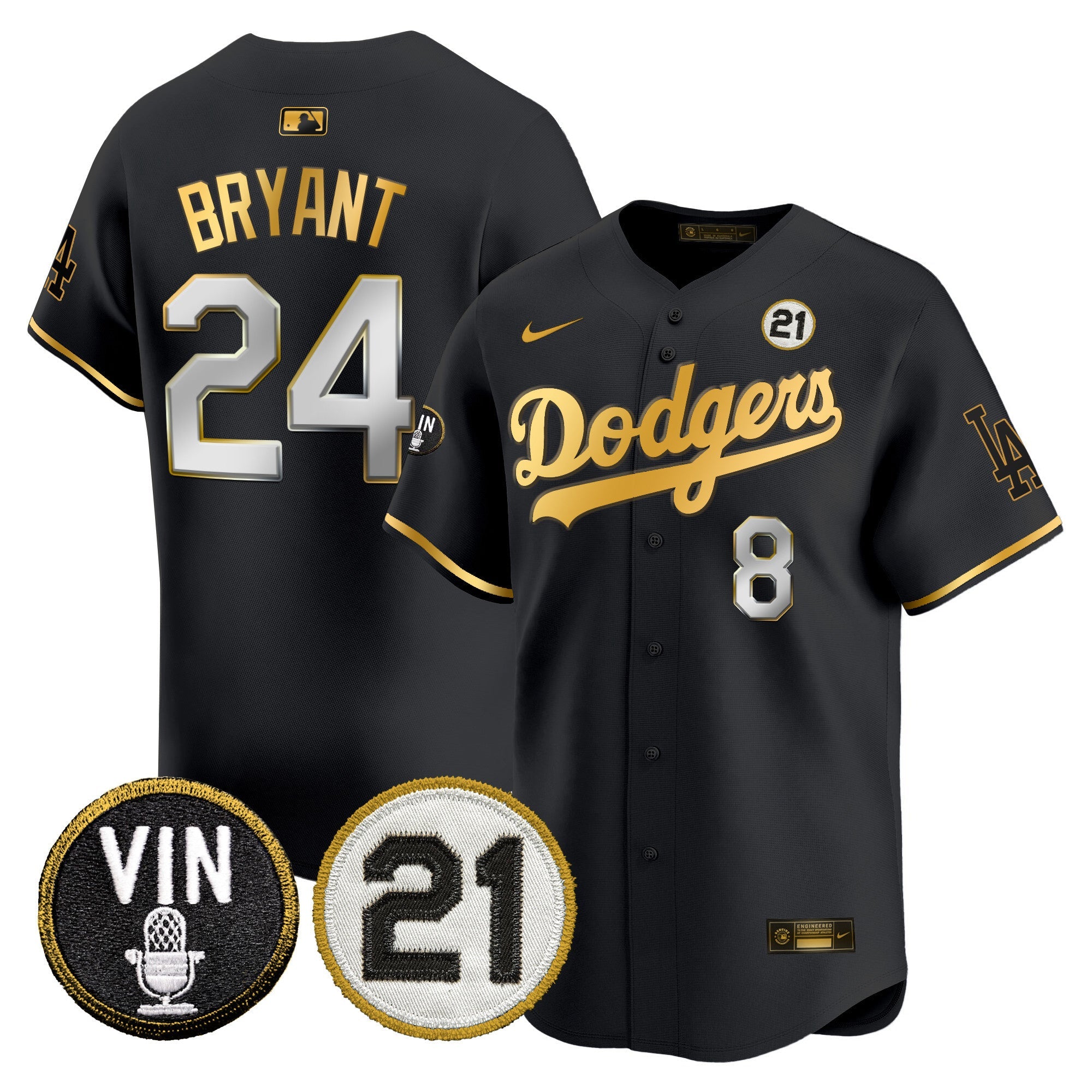 Men’s Vin & Roberto Patch Gold Trim Vapor Premier Limited Jersey