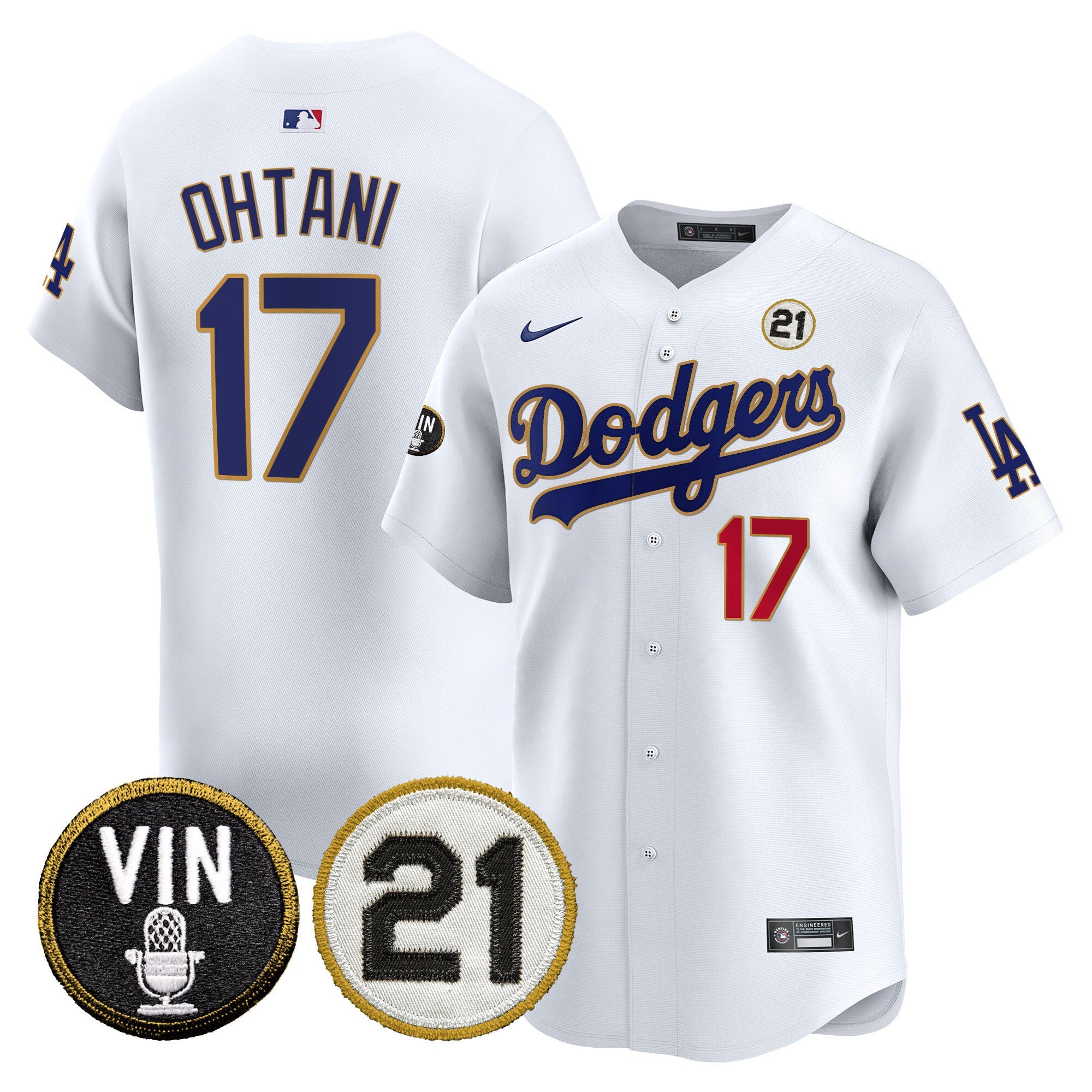 Men’s Vin & Roberto Patch Gold Trim Vapor Premier Limited Jersey
