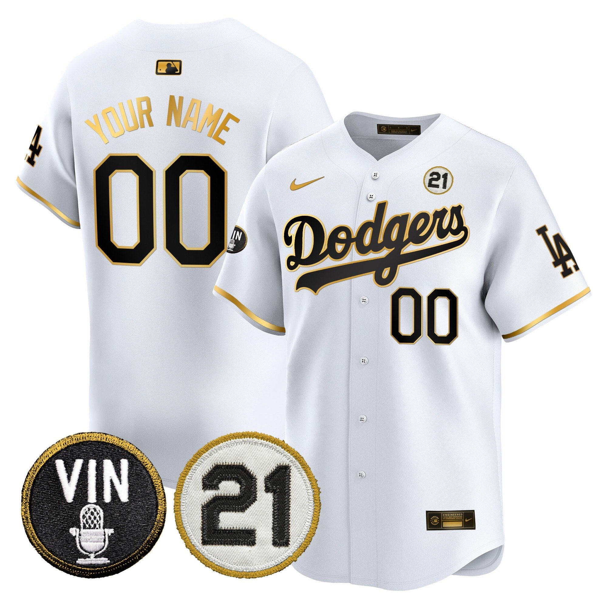Vin & Roberto Patch Gold Trim Vapor Premier Limited Custom Jersey