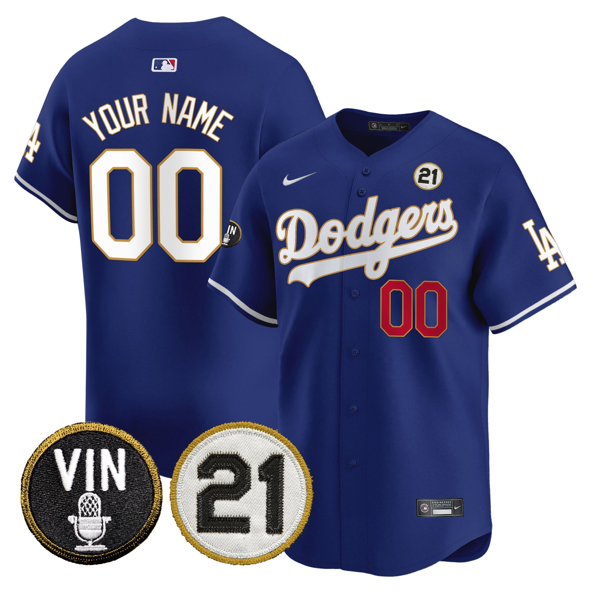 Vin & Roberto Patch Gold Trim Vapor Premier Limited Custom Jersey