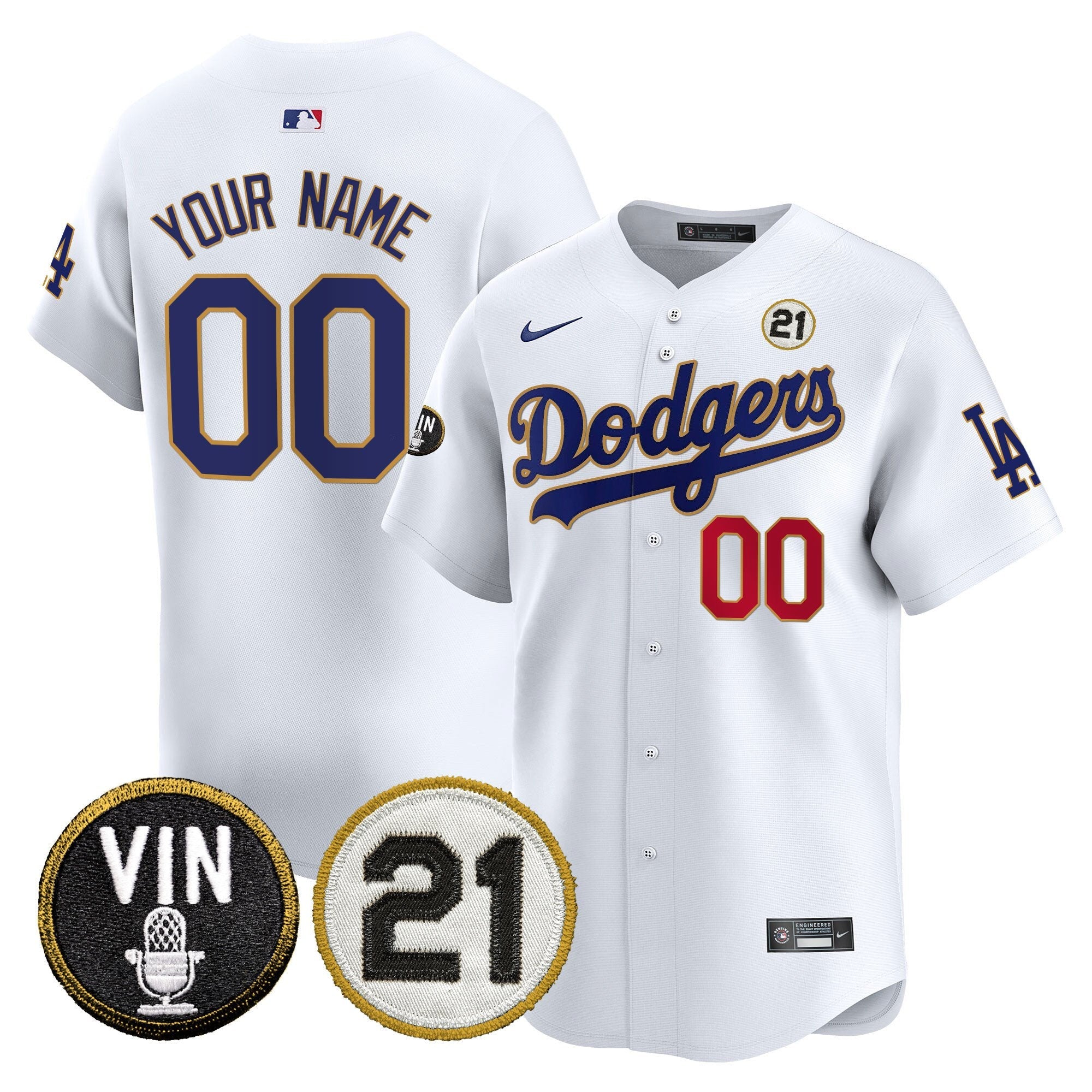 Vin & Roberto Patch Gold Trim Vapor Premier Limited Custom Jersey