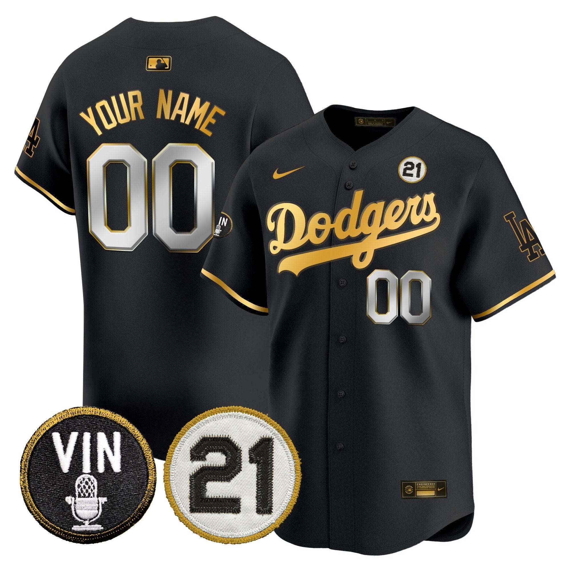 Vin & Roberto Patch Gold Trim Vapor Premier Limited Custom Jersey