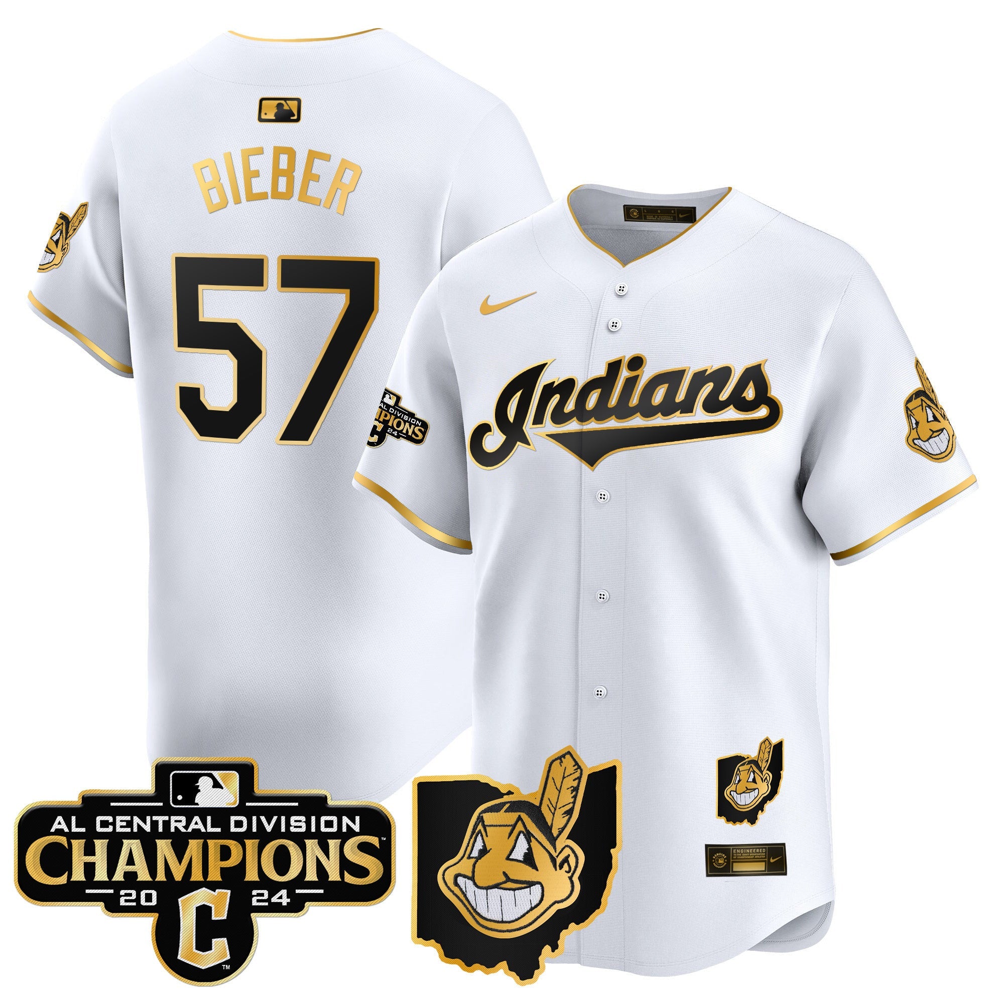 Men’s Cleveland Indians 2024 AL Central Division Champions Vapor Premier Limited Jersey