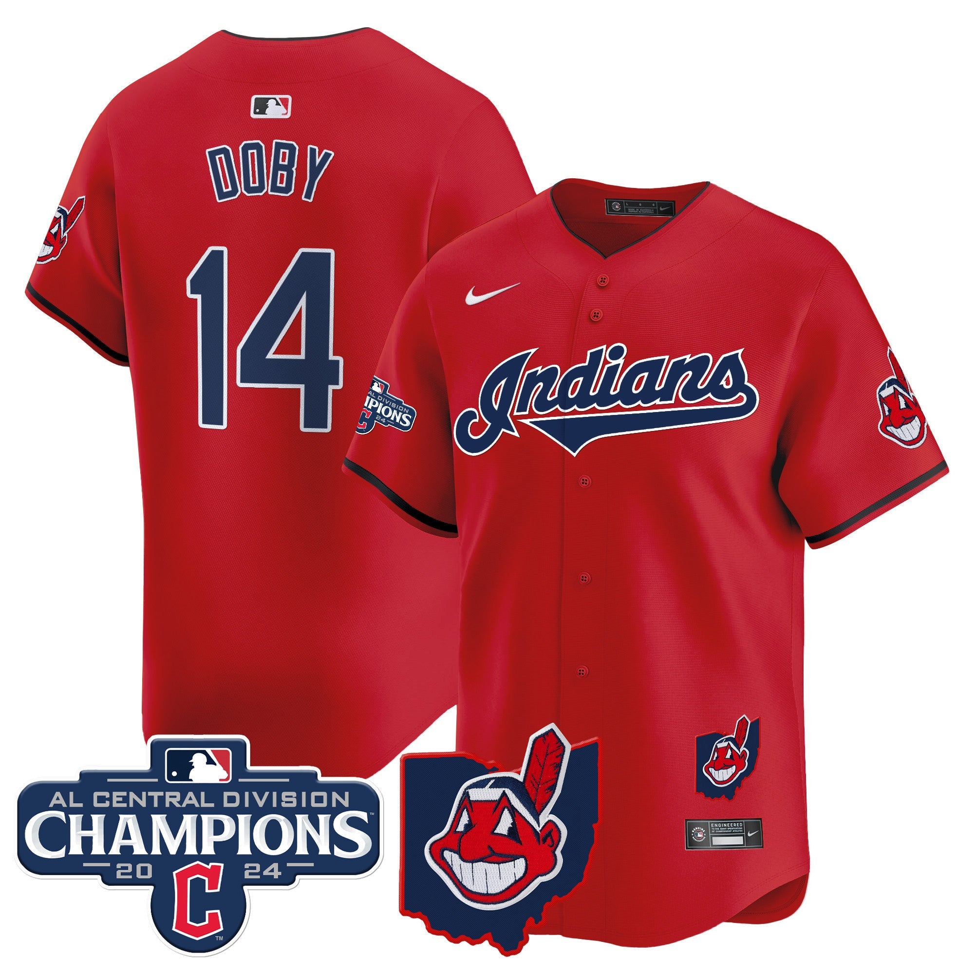 Men’s Cleveland Indians 2024 AL Central Division Champions Vapor Premier Limited Jersey