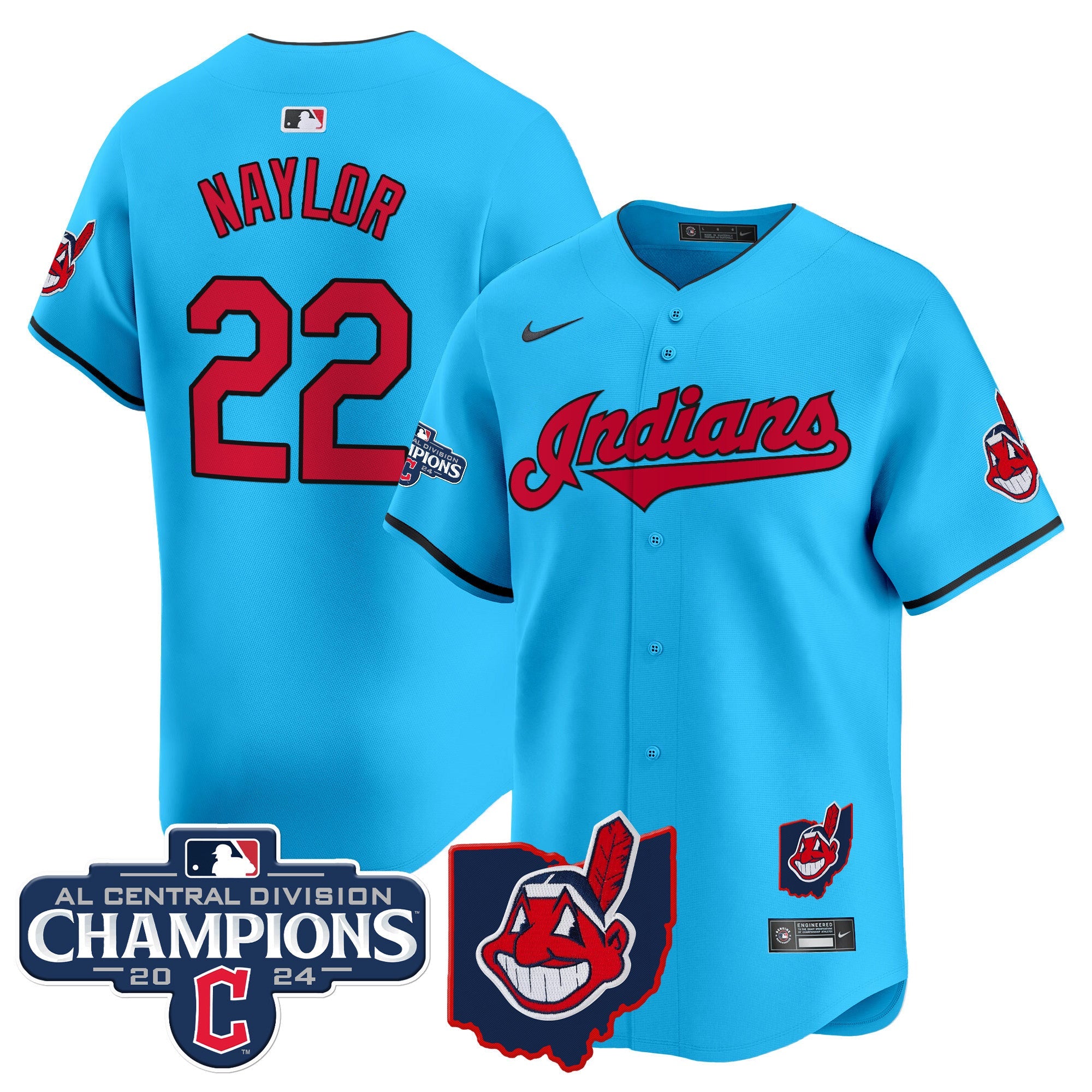 Men’s Cleveland Indians 2024 AL Central Division Champions Vapor Premier Limited Jersey