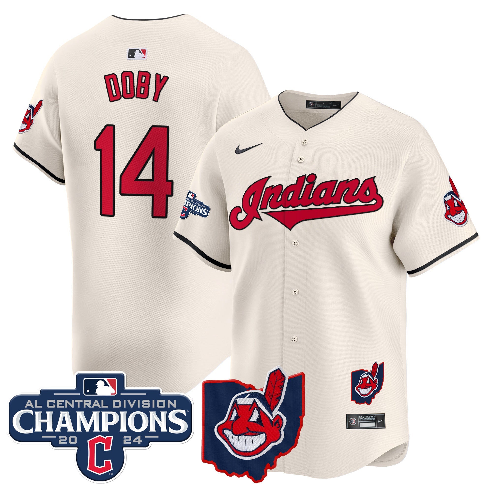 Men’s Cleveland Indians 2024 AL Central Division Champions Vapor Premier Limited Jersey