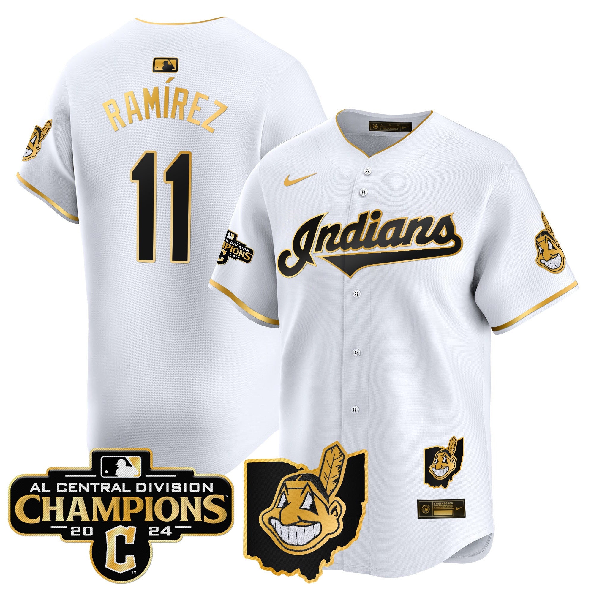 Men’s Cleveland Indians 2024 AL Central Division Champions Vapor Premier Limited Jersey