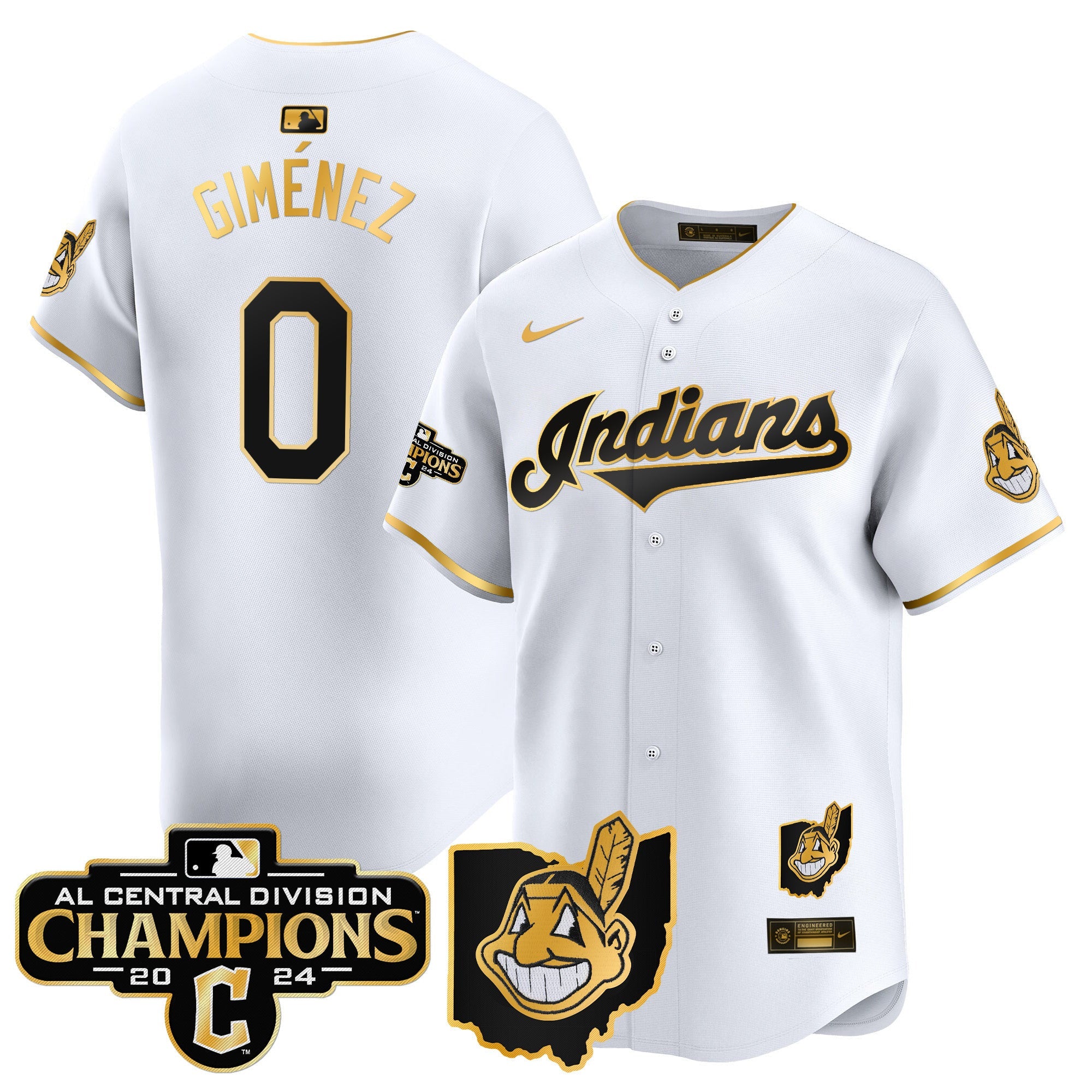 Men’s Cleveland Indians 2024 AL Central Division Champions Vapor Premier Limited Jersey
