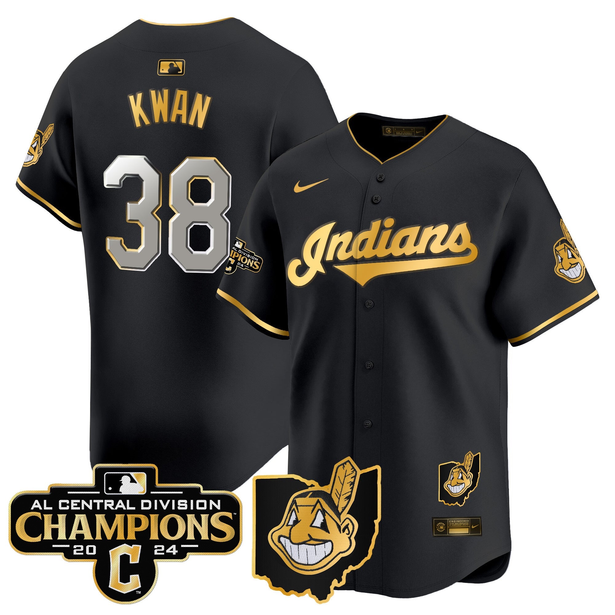 Men’s Cleveland Indians 2024 AL Central Division Champions Vapor Premier Limited Jersey