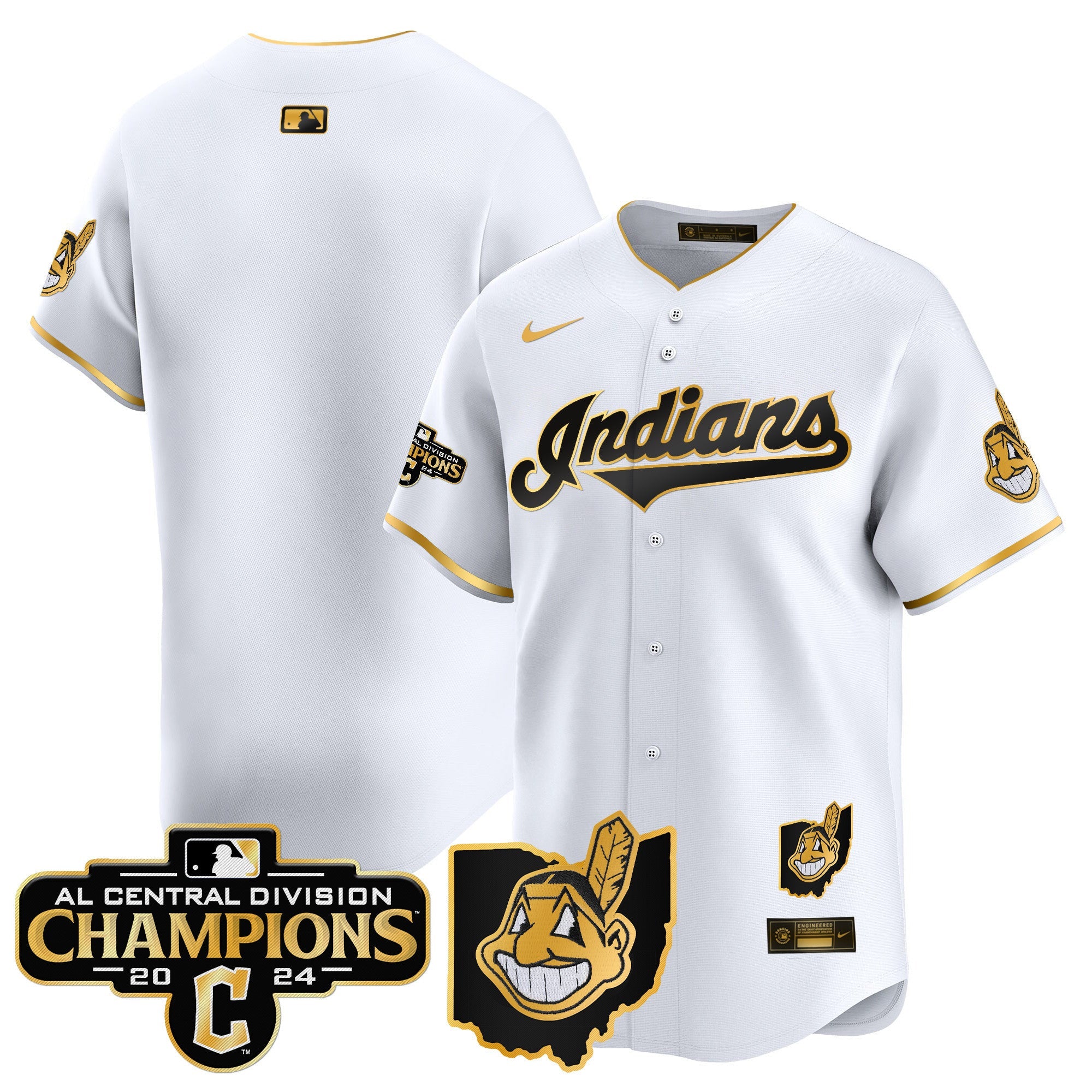 Men’s Cleveland Indians 2024 AL Central Division Champions Vapor Premier Limited Jersey