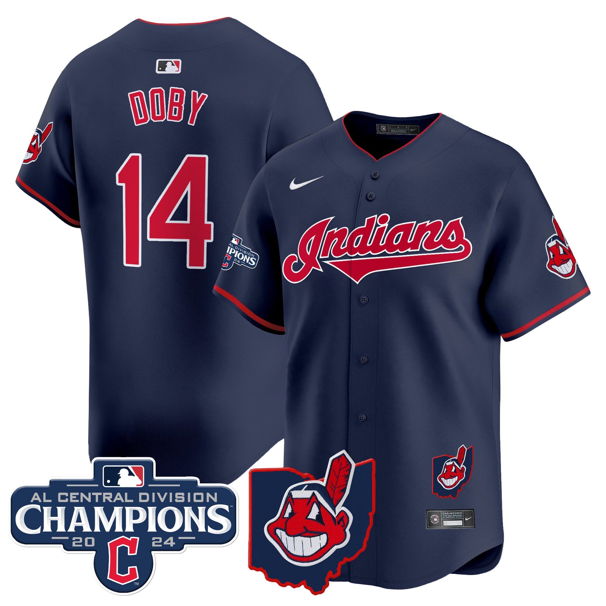 Men’s Cleveland Indians 2024 AL Central Division Champions Vapor Premier Limited Jersey