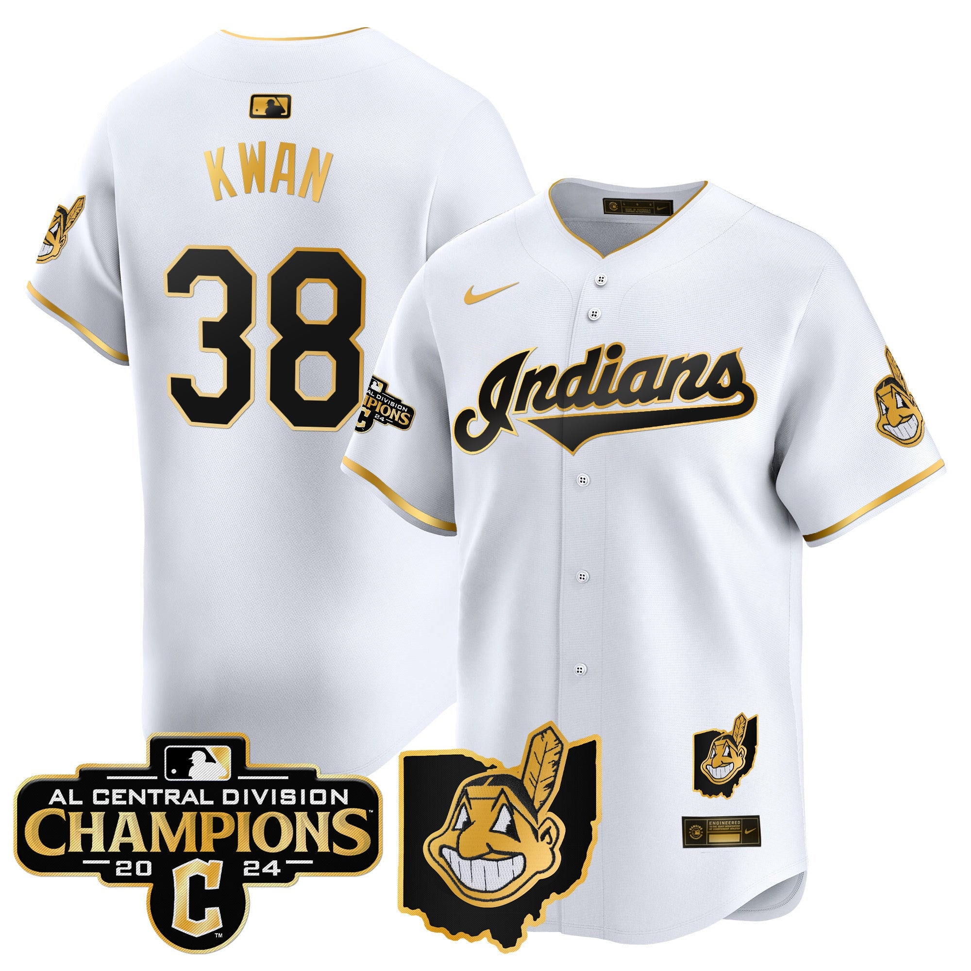 Men’s Cleveland Indians 2024 AL Central Division Champions Vapor Premier Limited Jersey