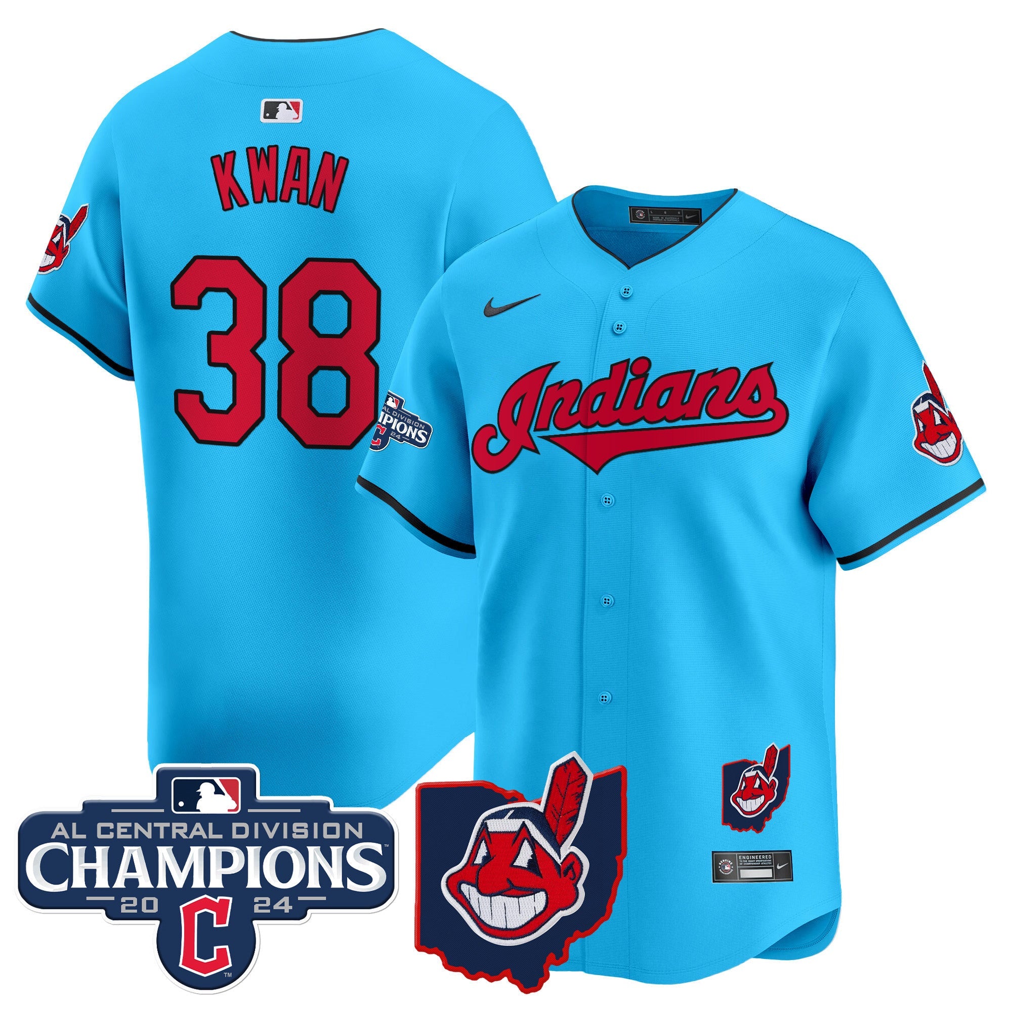 Men’s Cleveland Indians 2024 AL Central Division Champions Vapor Premier Limited Jersey