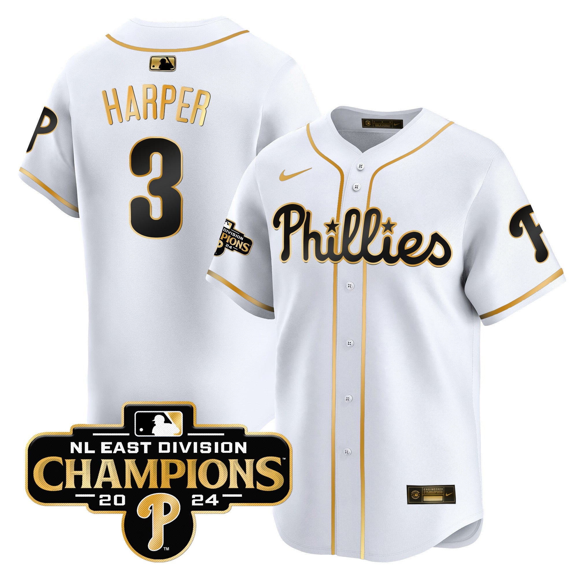 Men’s 2024 NL East Division Champions Gold Vapor Premier Limited Jersey