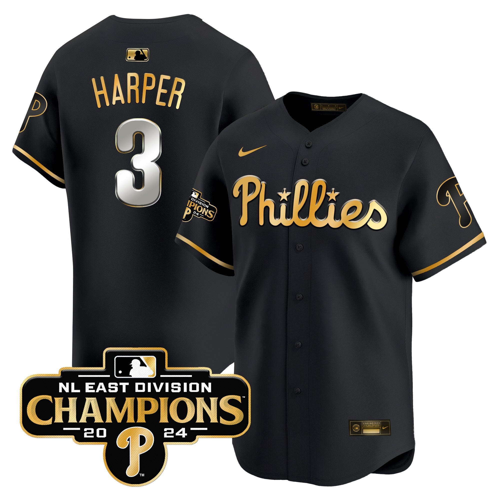 Men’s 2024 NL East Division Champions Gold Vapor Premier Limited Jersey