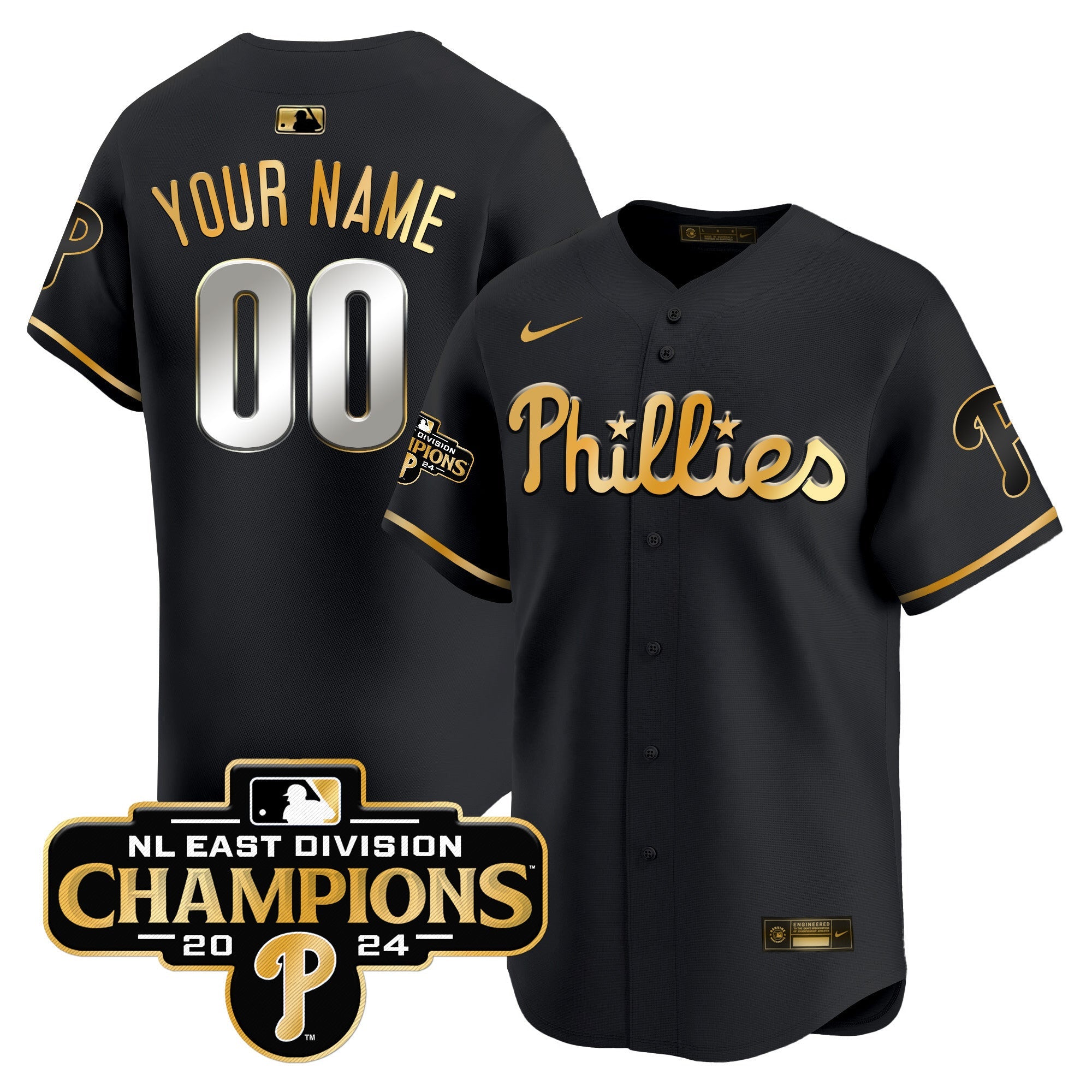 2024 NL East Division Champions Gold Vapor Premier Limited Custom Jersey