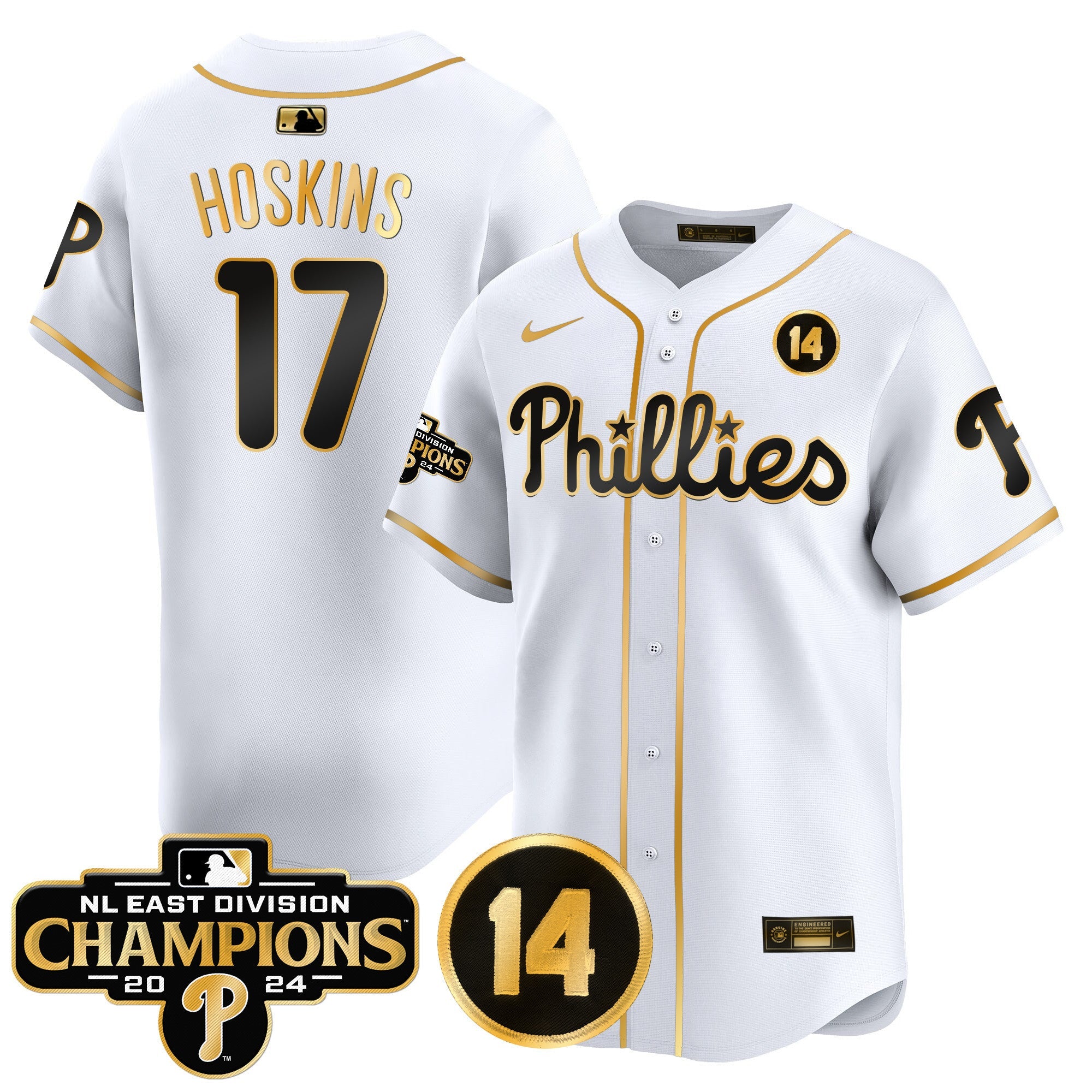 Men’s 2024 NL East Division Champions & Pete Rose Patch Vapor Premier Limited Jersey